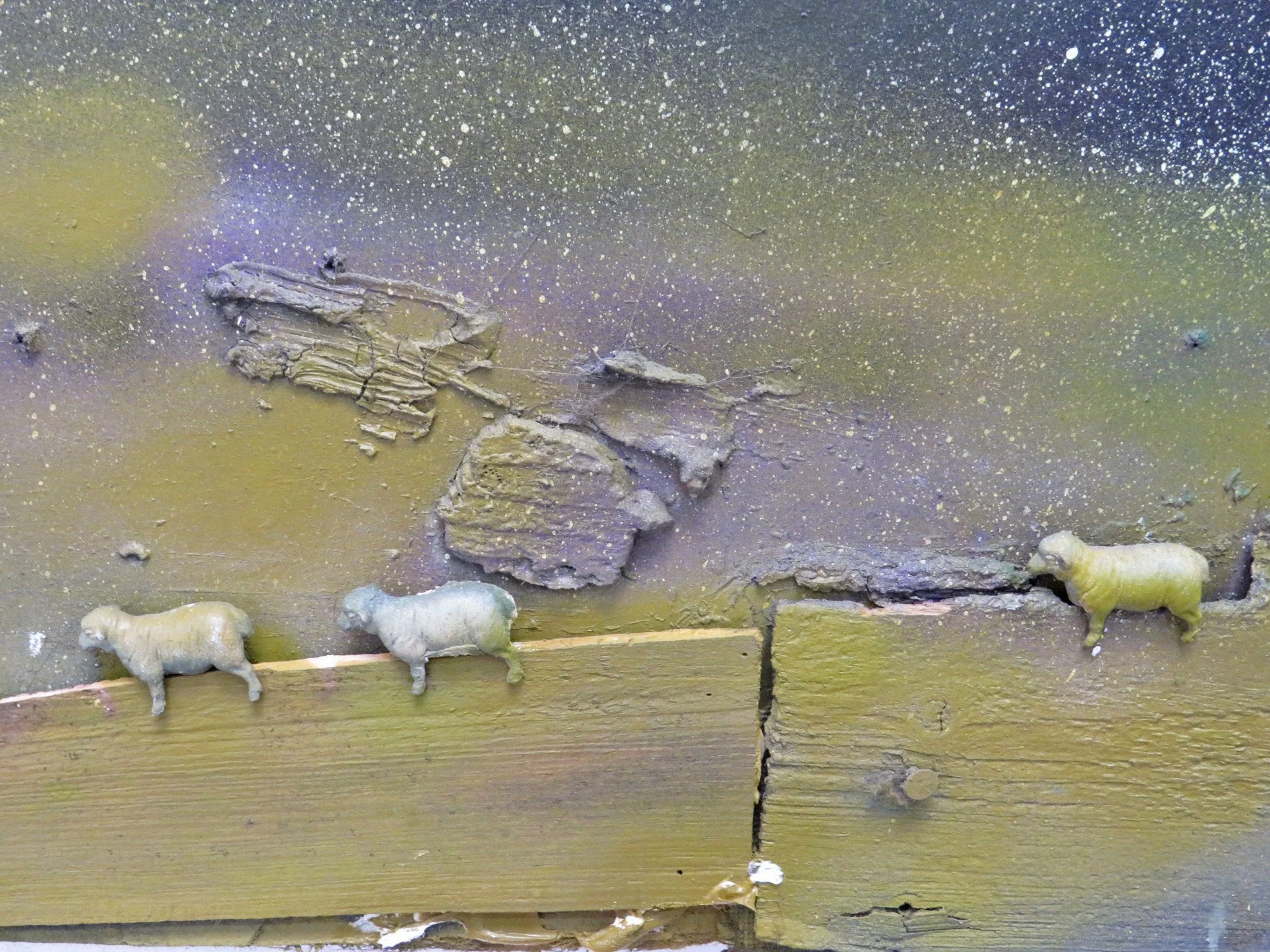 Ruin, Wilderness and Sheep 92 x 192 cms detail