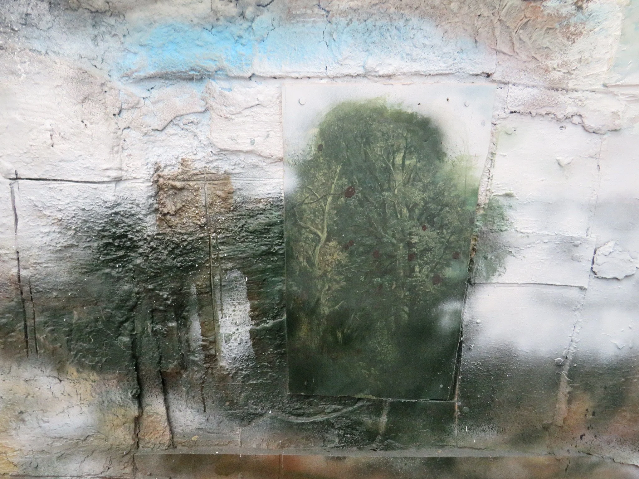 Trees and Ruin detail 82 x 157 cms
