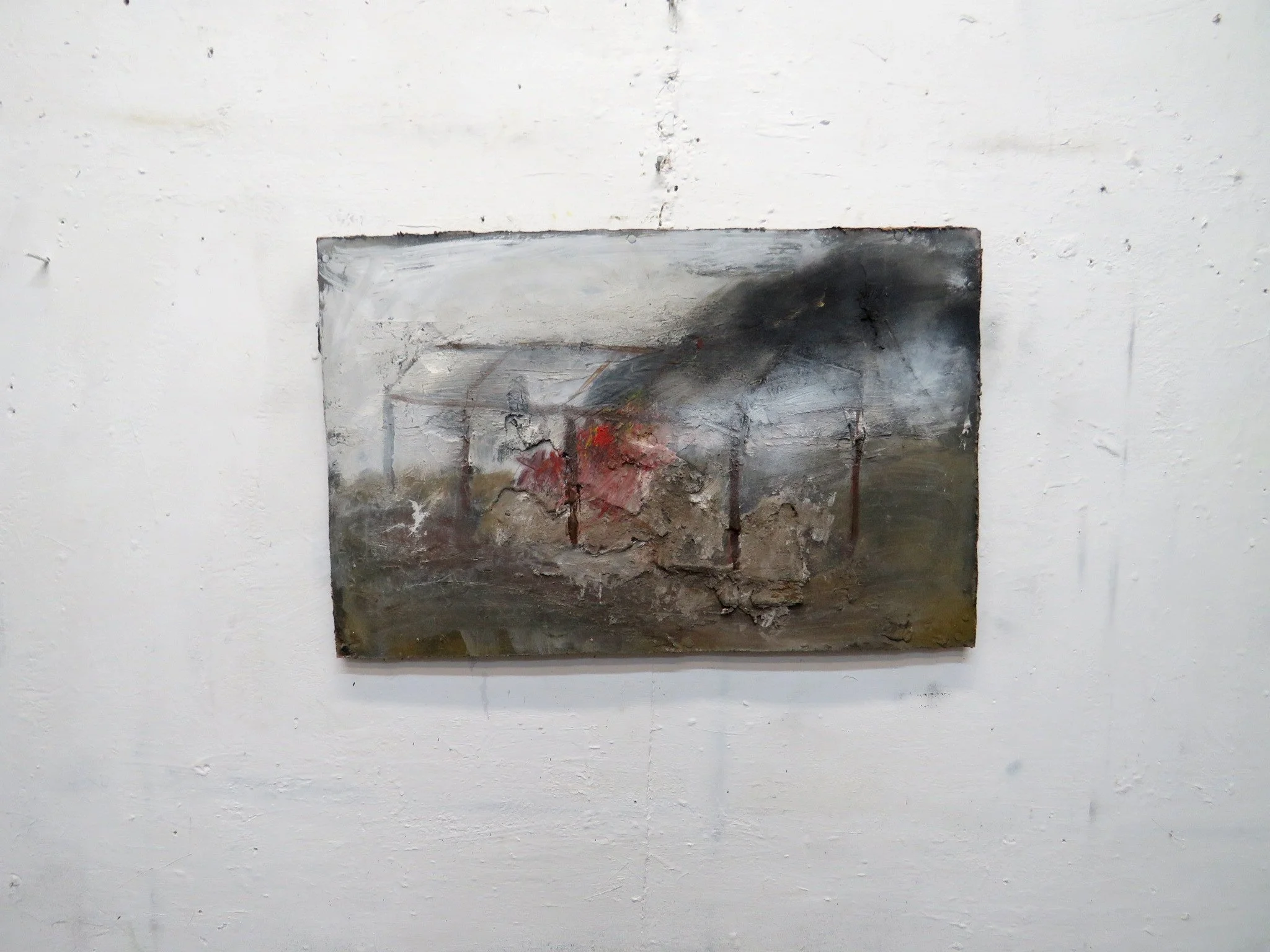 Barn Fire, Winter 53 x 79 cms