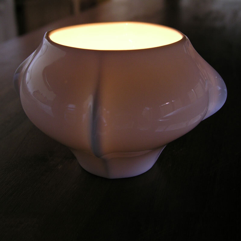 Tealight Holder - A white, glazed bone china tealight holder in the Finn design.