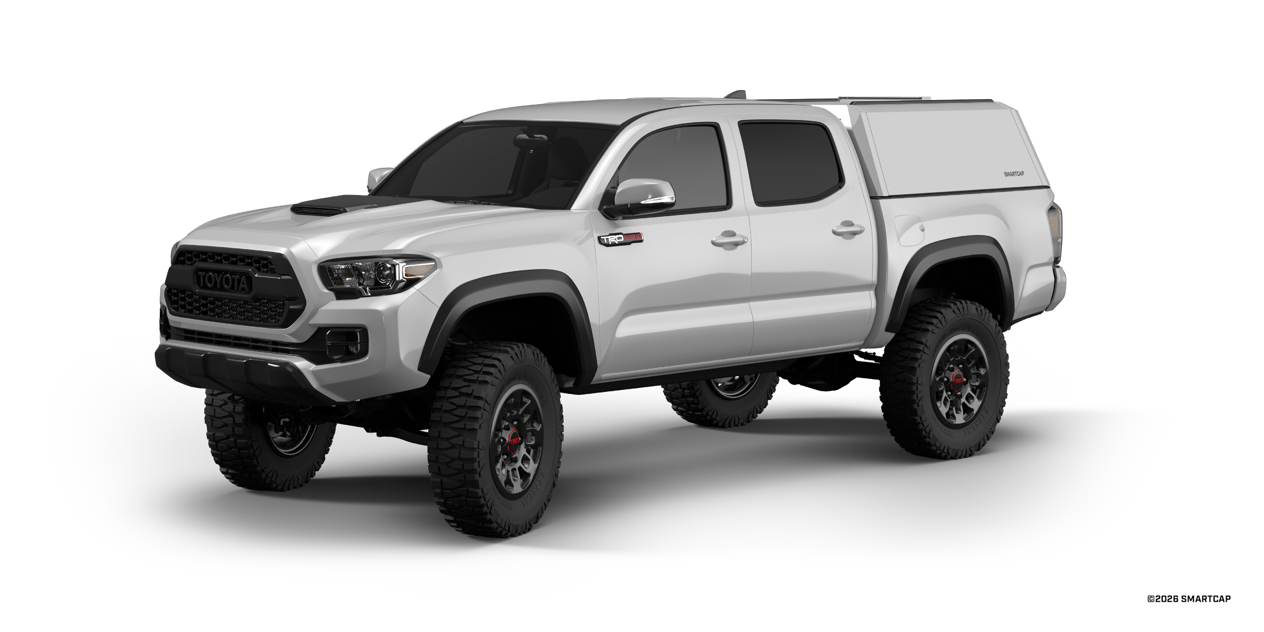 SmartCap EVOh Hatchback Toyota Tacoma 2016-2023 Short Bed White 1 Drivers Front Three Quarter.png