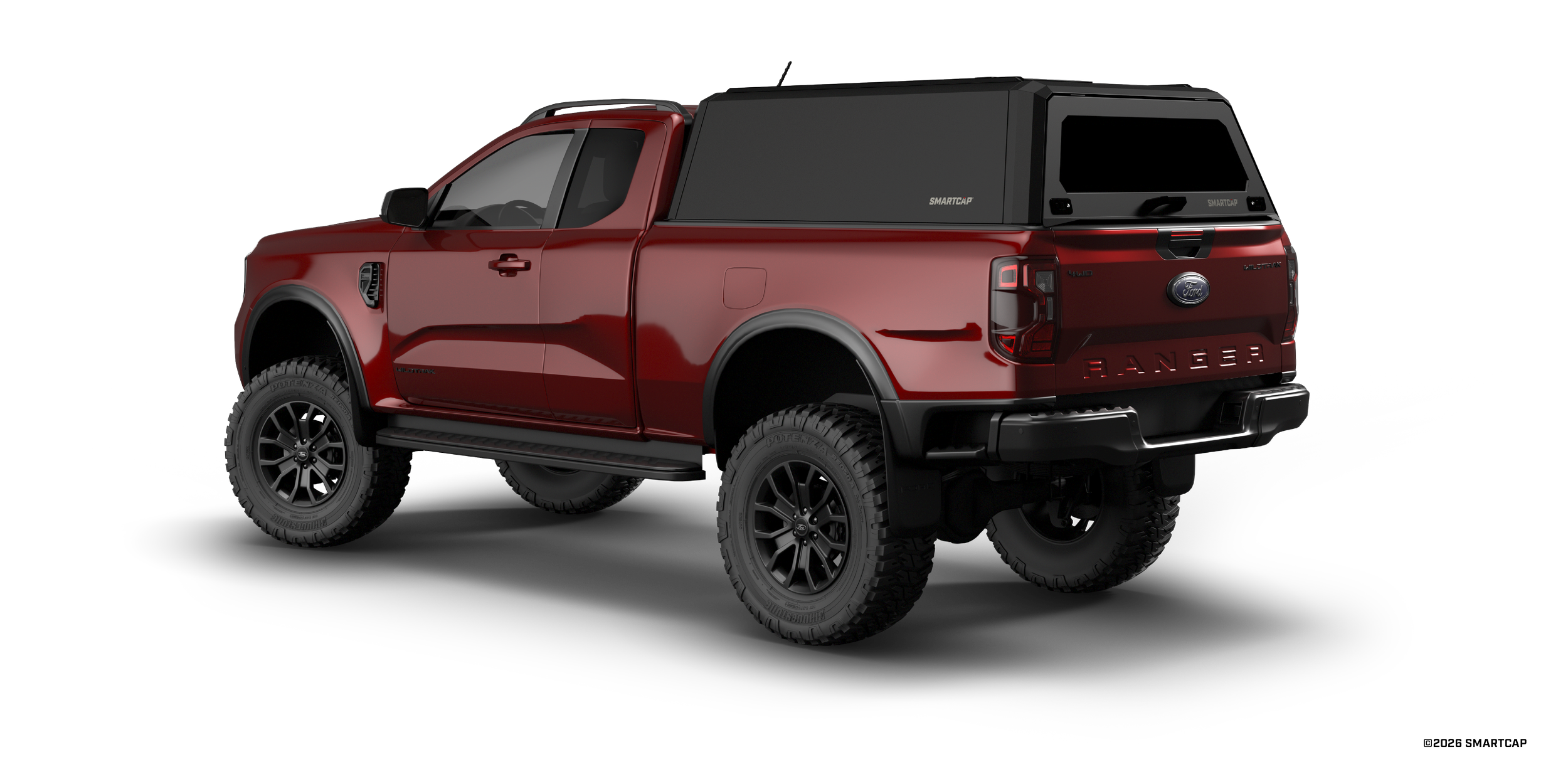 SmartCap EVOh Hatchback Ford Ranger Next Gen 2022+ Extended Cab MB 3 Drivers Rear Three Quarter.png