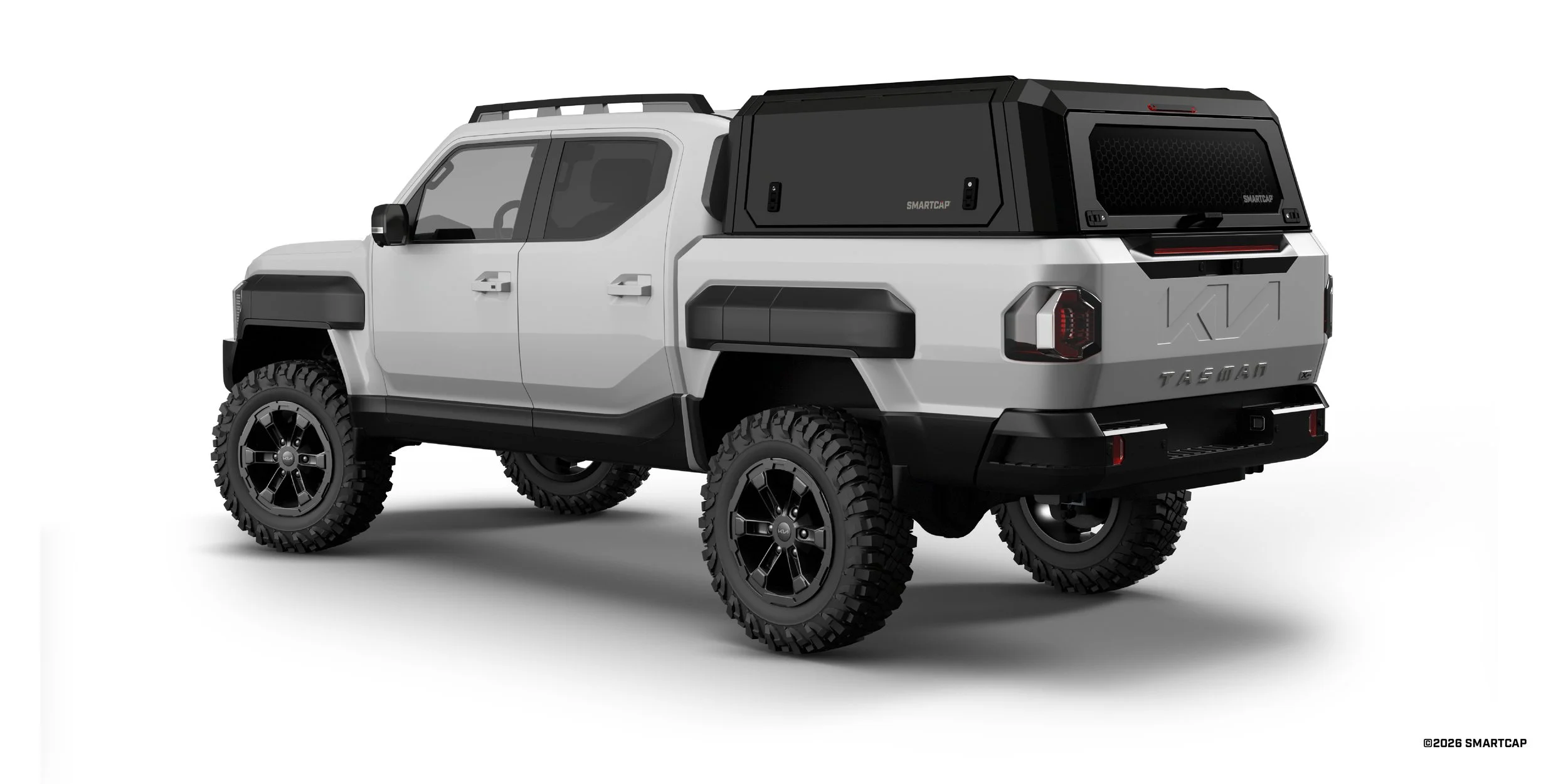 SmartCap EVOc Kia Tasman 2026+ Double Cab 3 Drivers Rear Three Quarter.jpg