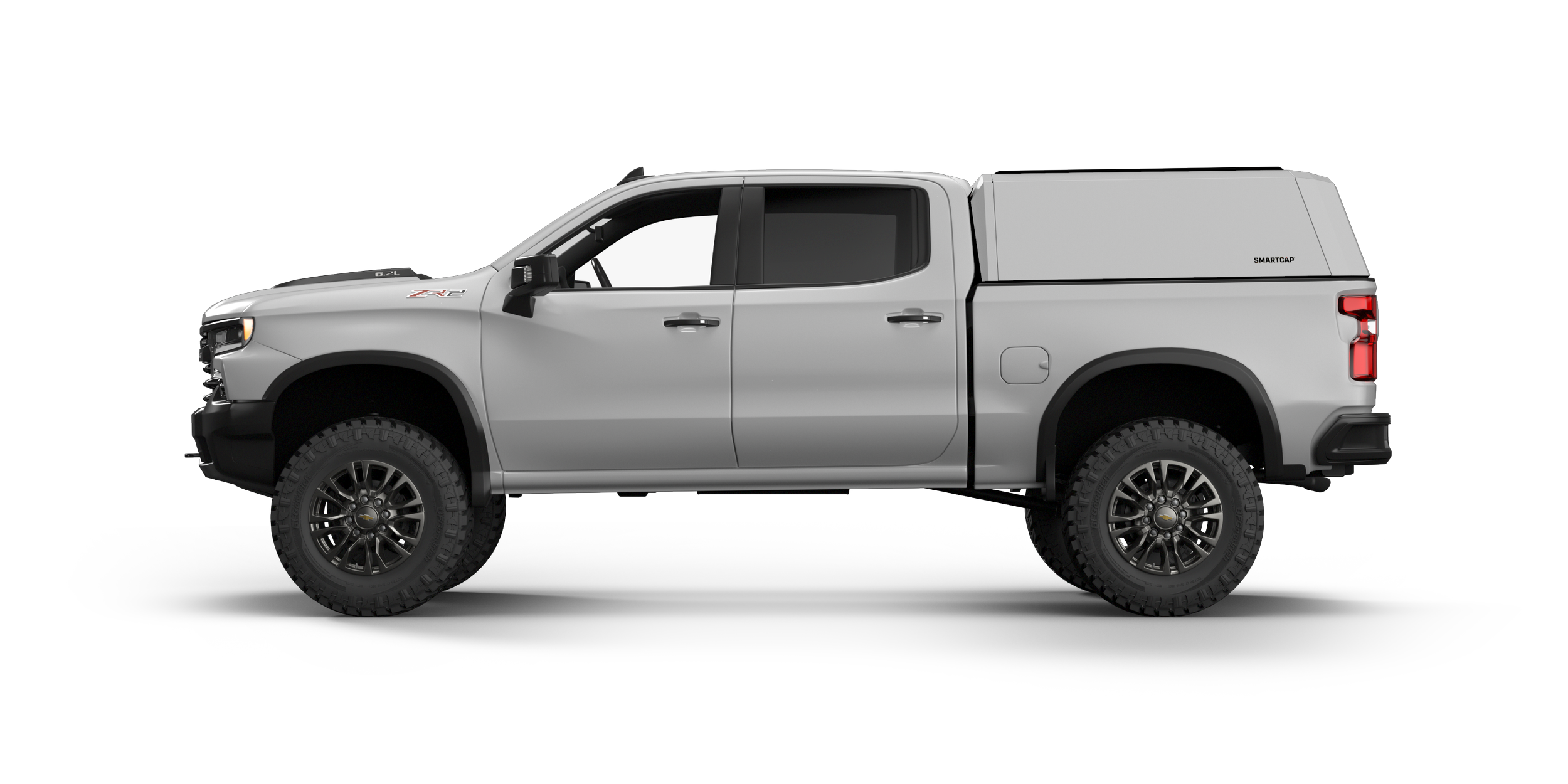 SmartCap EVOh Hatchback Silverado 2019+ Short Bed White 2 Drivers Side.png