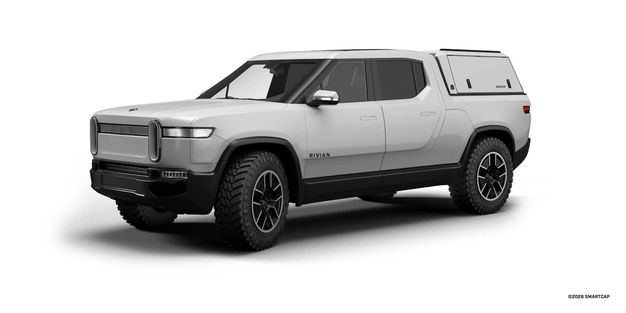 SmartCap Edge Commercial Rivian R1T 2021+ Short Bed WN 1 Drivers Front Three Quarter.png