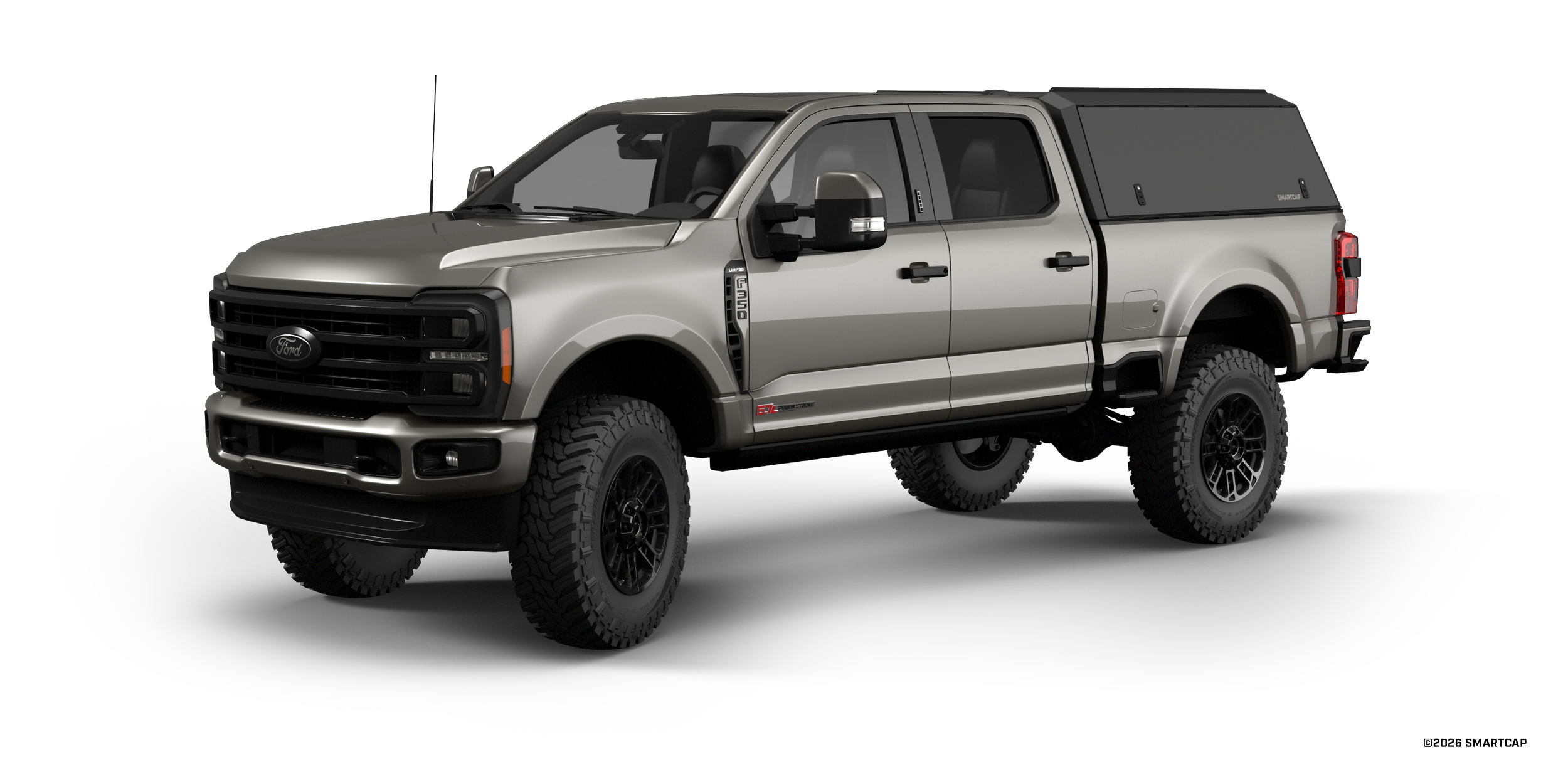 SmartCap Edge Defender Ford Super Duty 2023+ Standard Bed MB 1 Drivers Front Three Quarter.png