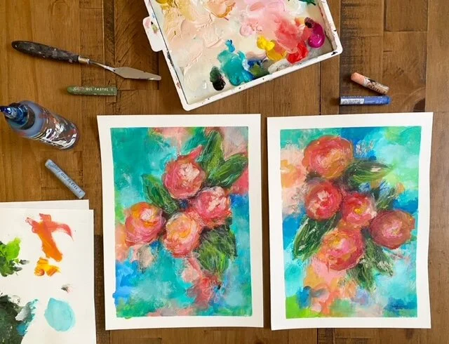 abstract floral diptych on watercolor paper beth chien art.JPG