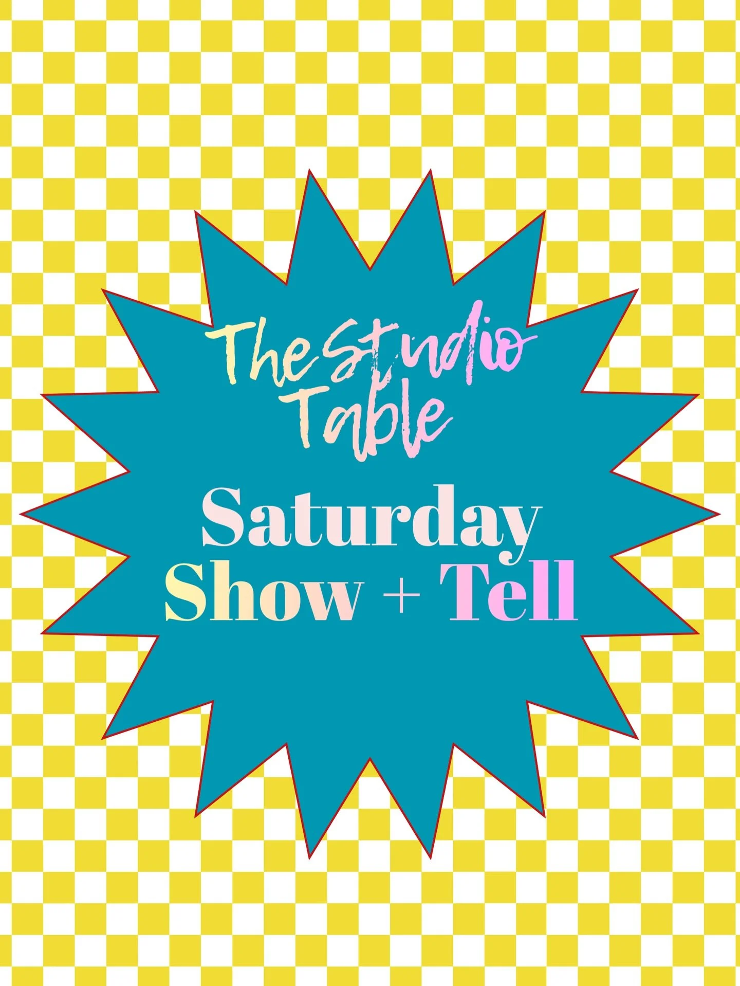 First SATURDAY SHOW + TELL is happening in my community, The Studio Table.  Hop through the link in my bio and show off your latest creative project by leaving a comment on that post. 
Any projects and mediums welcome! 🤗