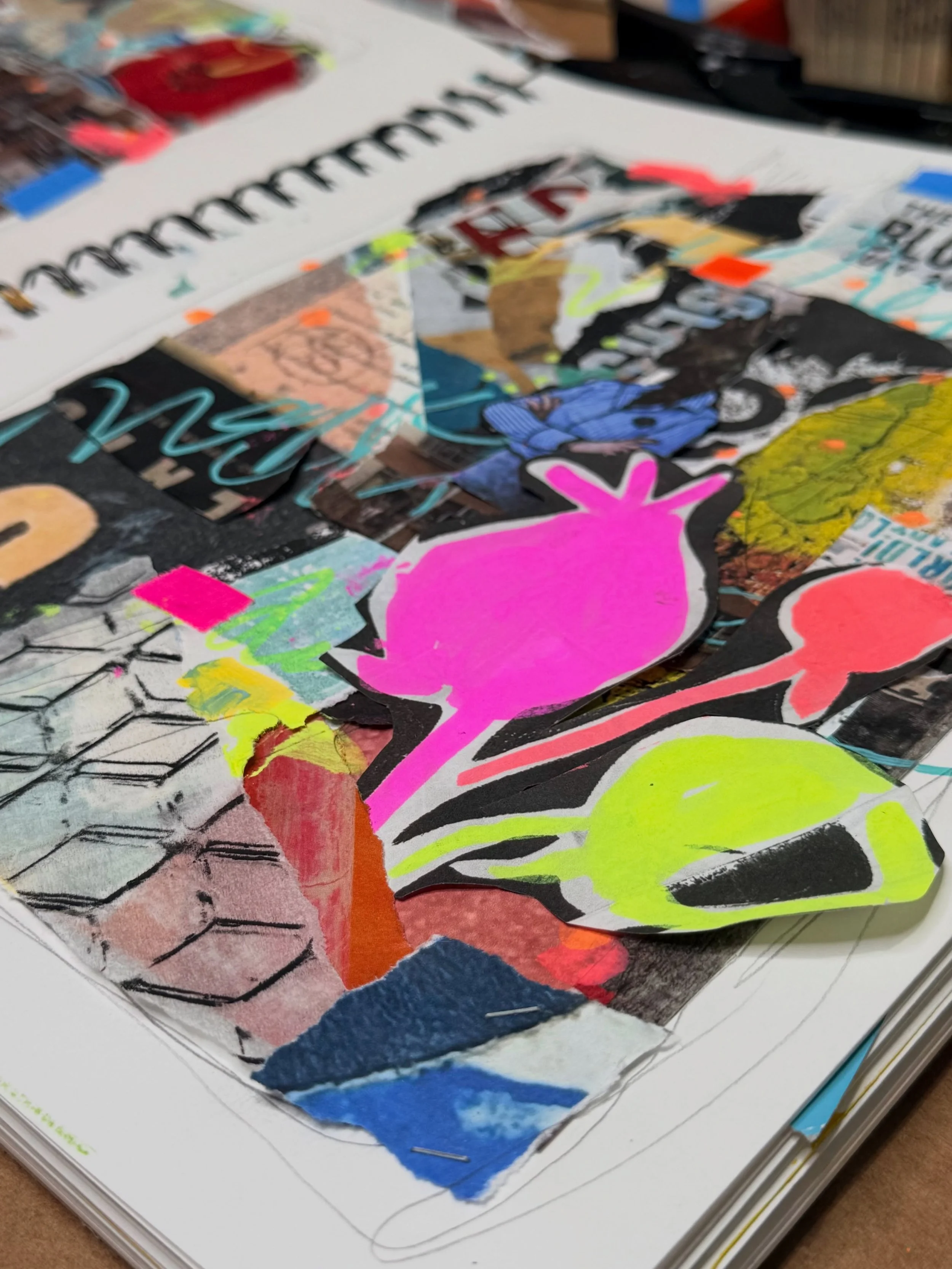 You already have the beginning of an art journal page sitting on your phone ➡️

I don&rsquo;t even have to leave my studio go on an adventure.. ➡️

I printed some of my favorite textures, colors, and posters on regular printer paper, as well as (my f