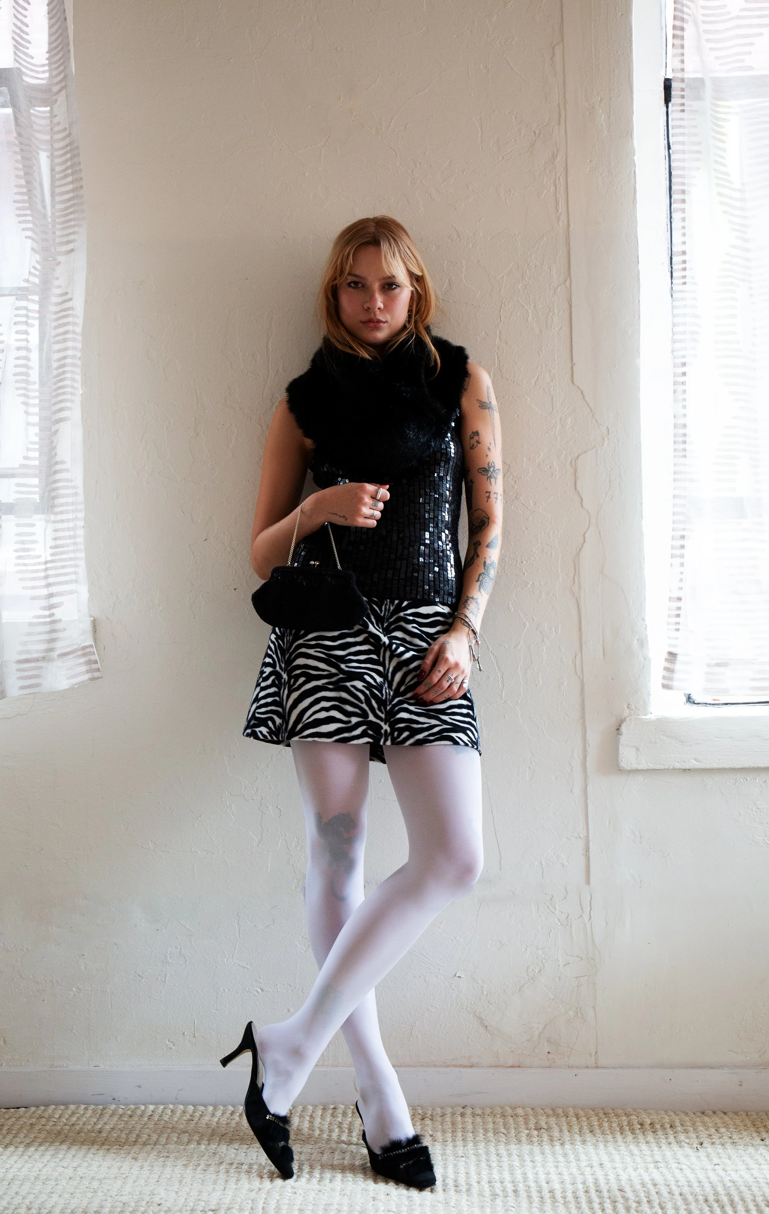 Reserved Zebra Mini Skirt, London Fog Trench, & Hat Bundle for Abby