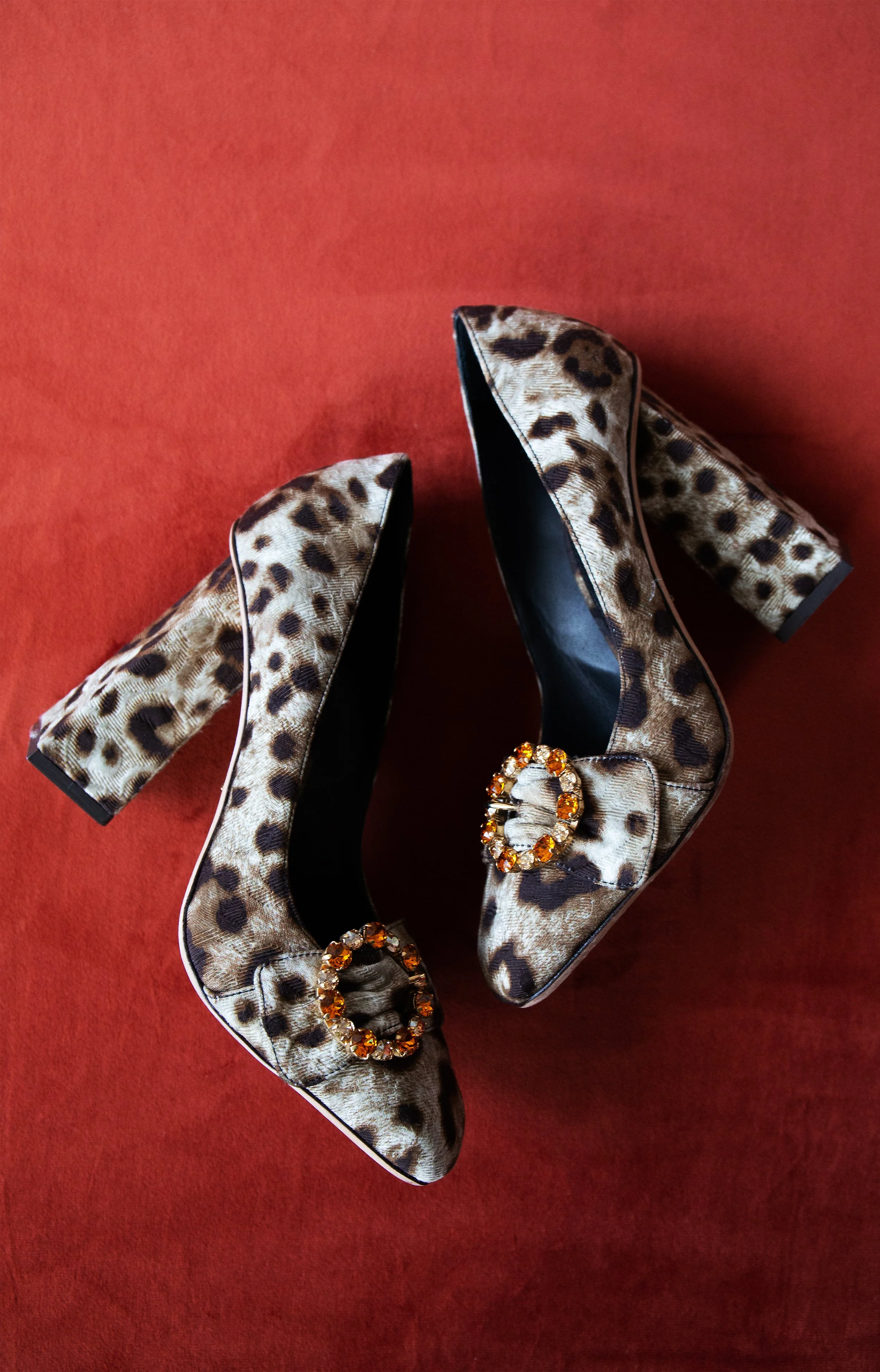 Leopard Rhinestone Pumps