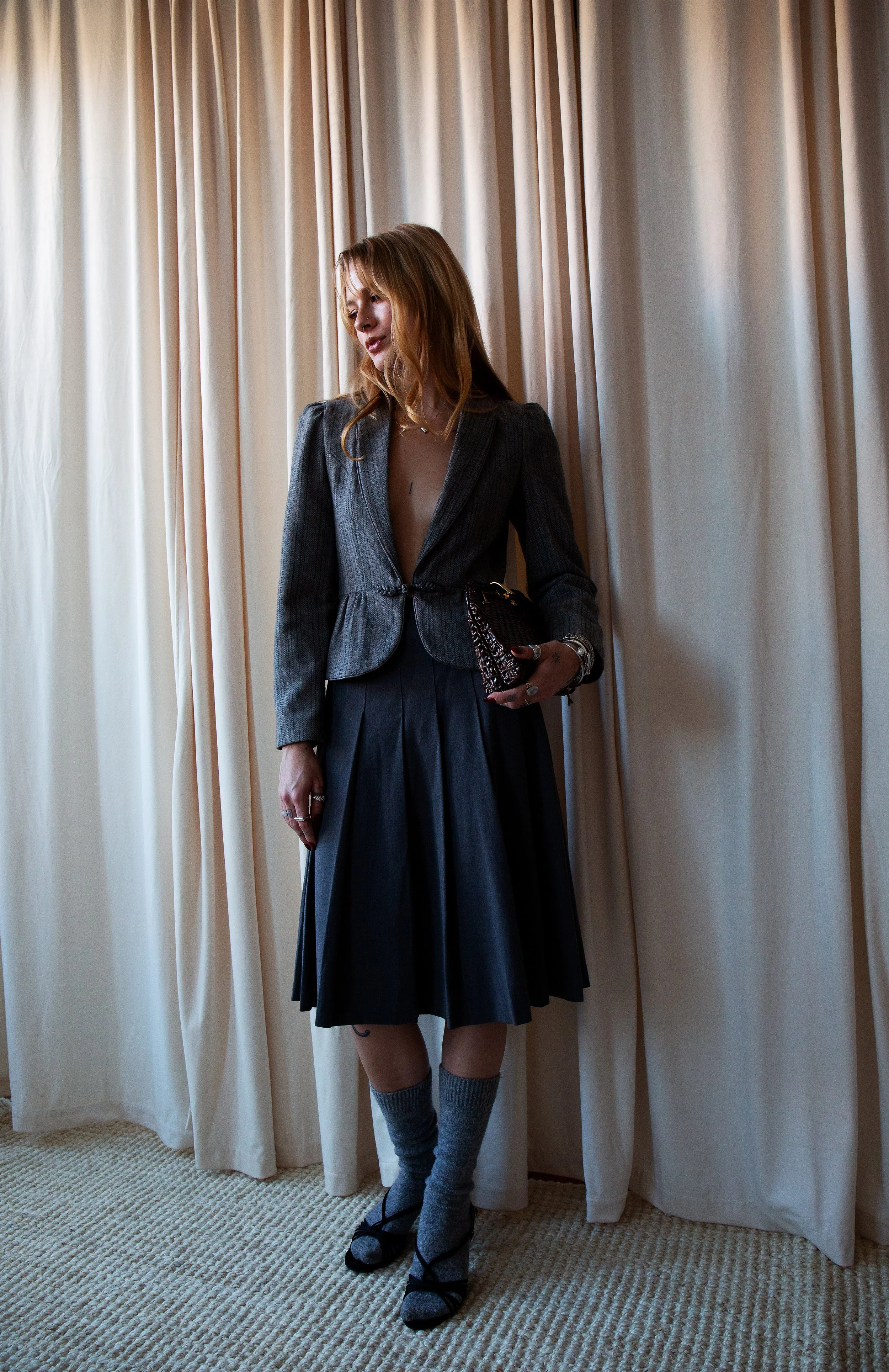Grey Striped Blazer