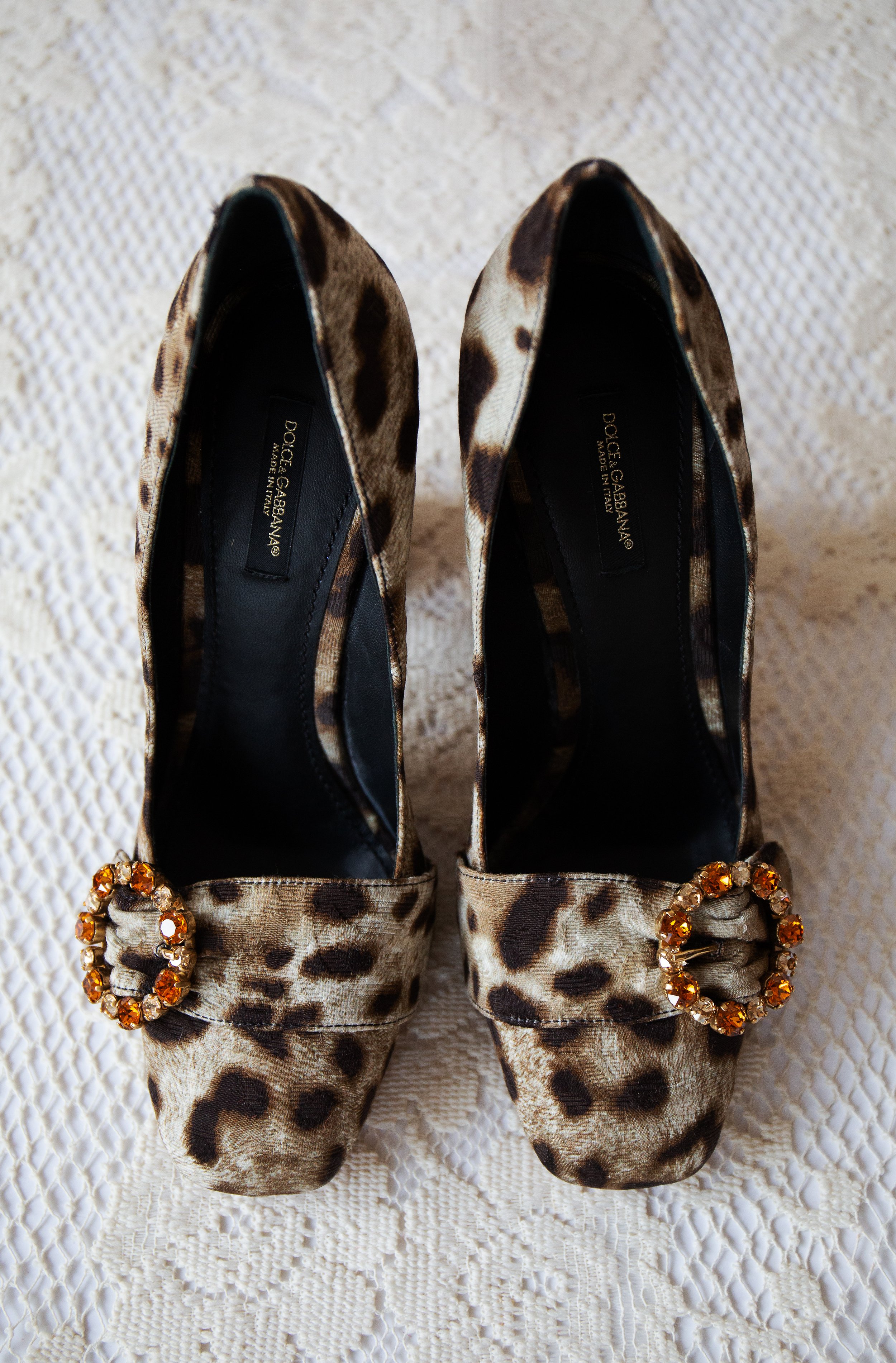 Leopard Rhinestone Pumps