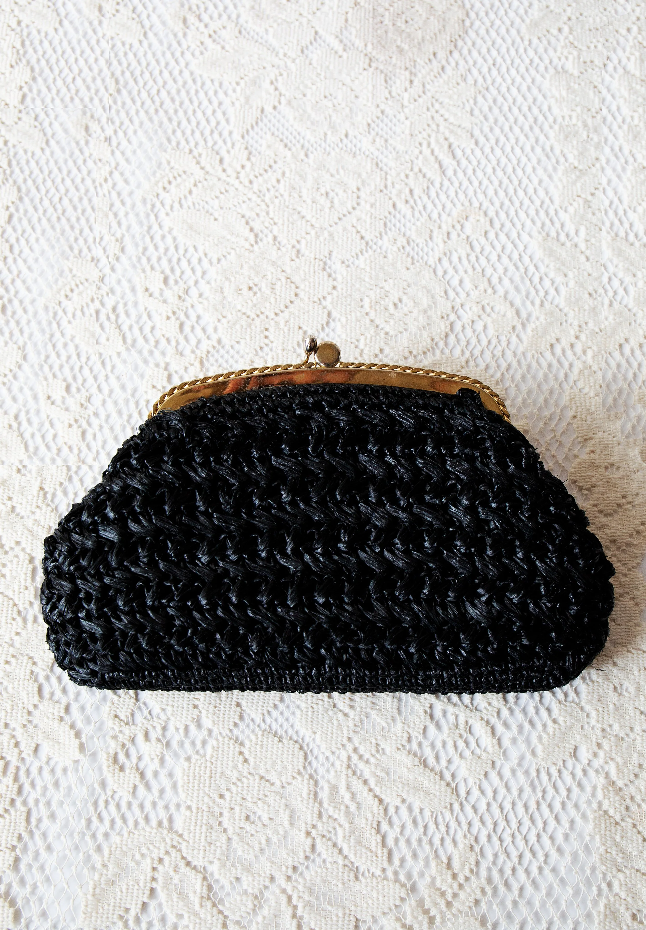 Black Woven Clutch