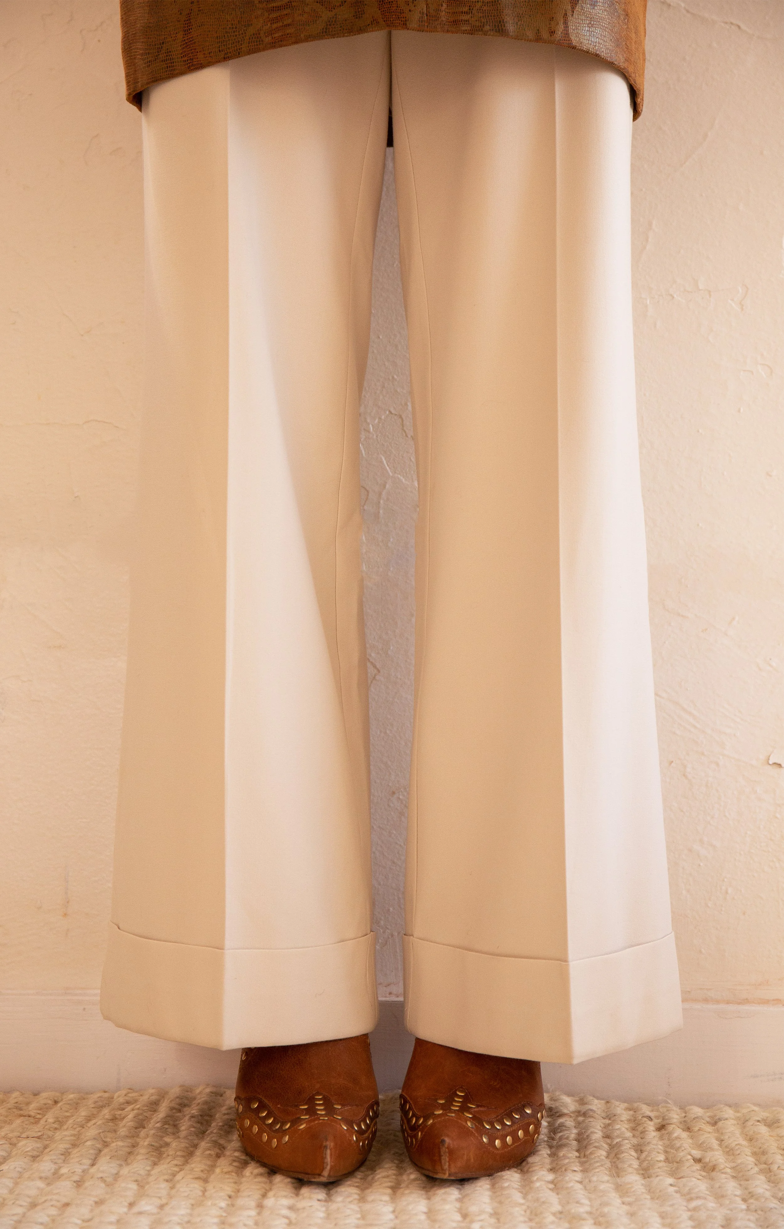 Cream Wide Leg Pants