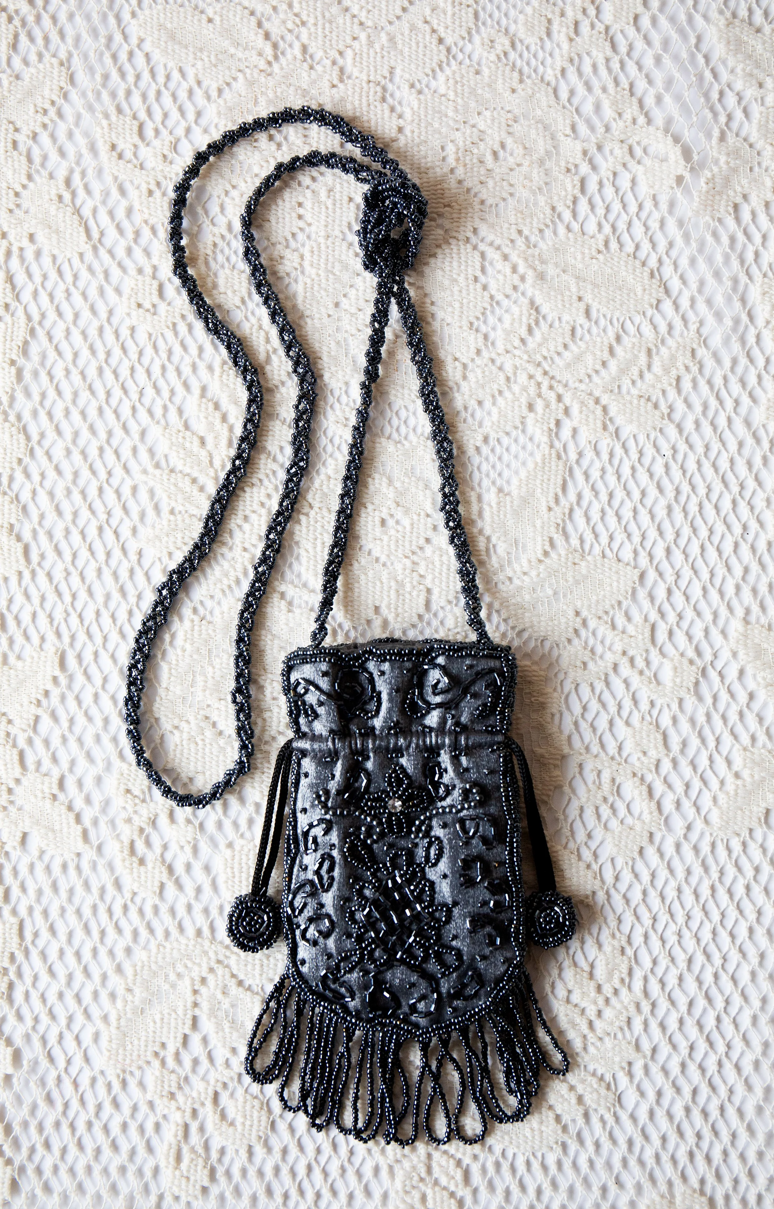 Silver Beaded Bag