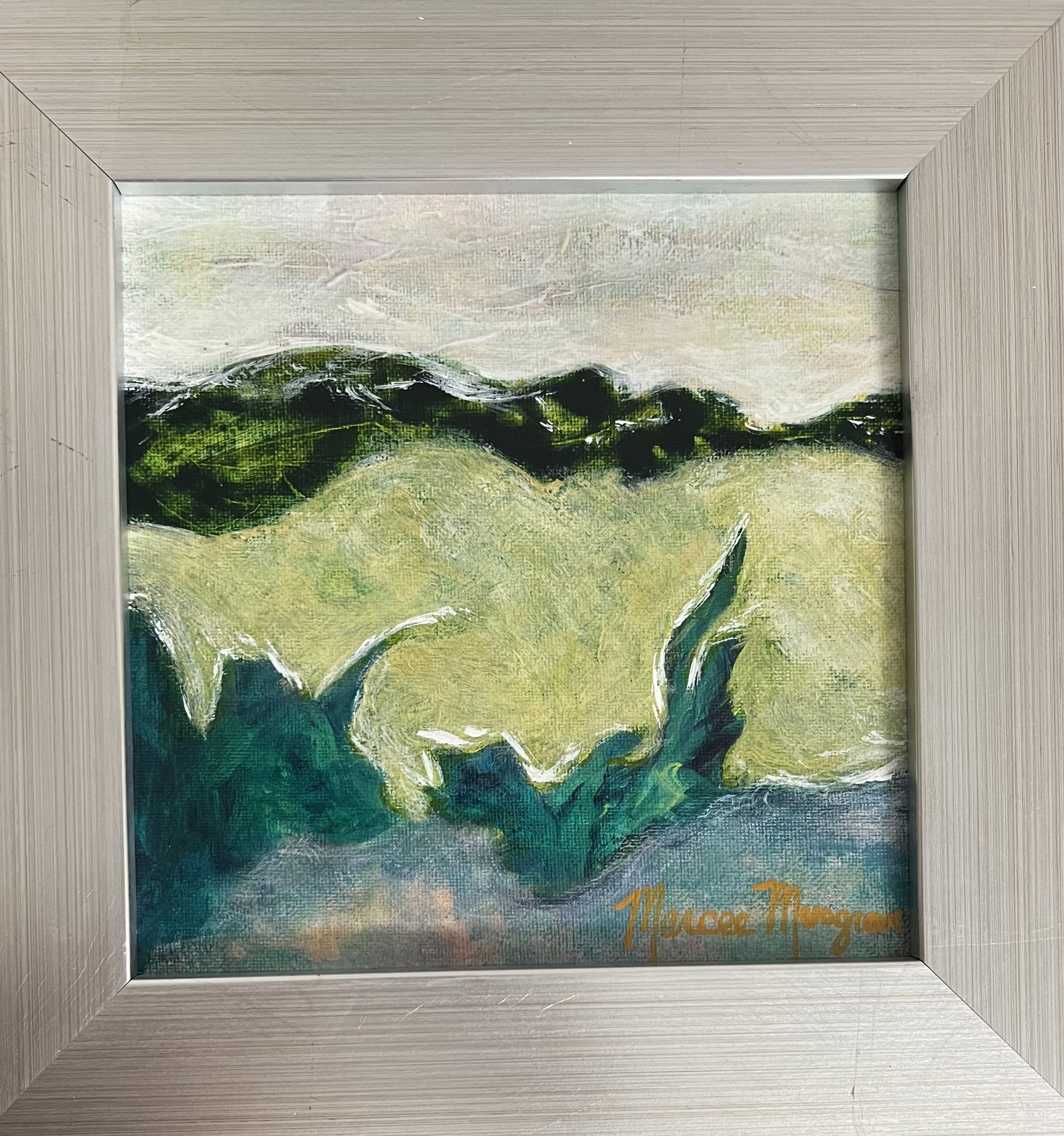 Desert landscape, 8x8 Framed Acrylic