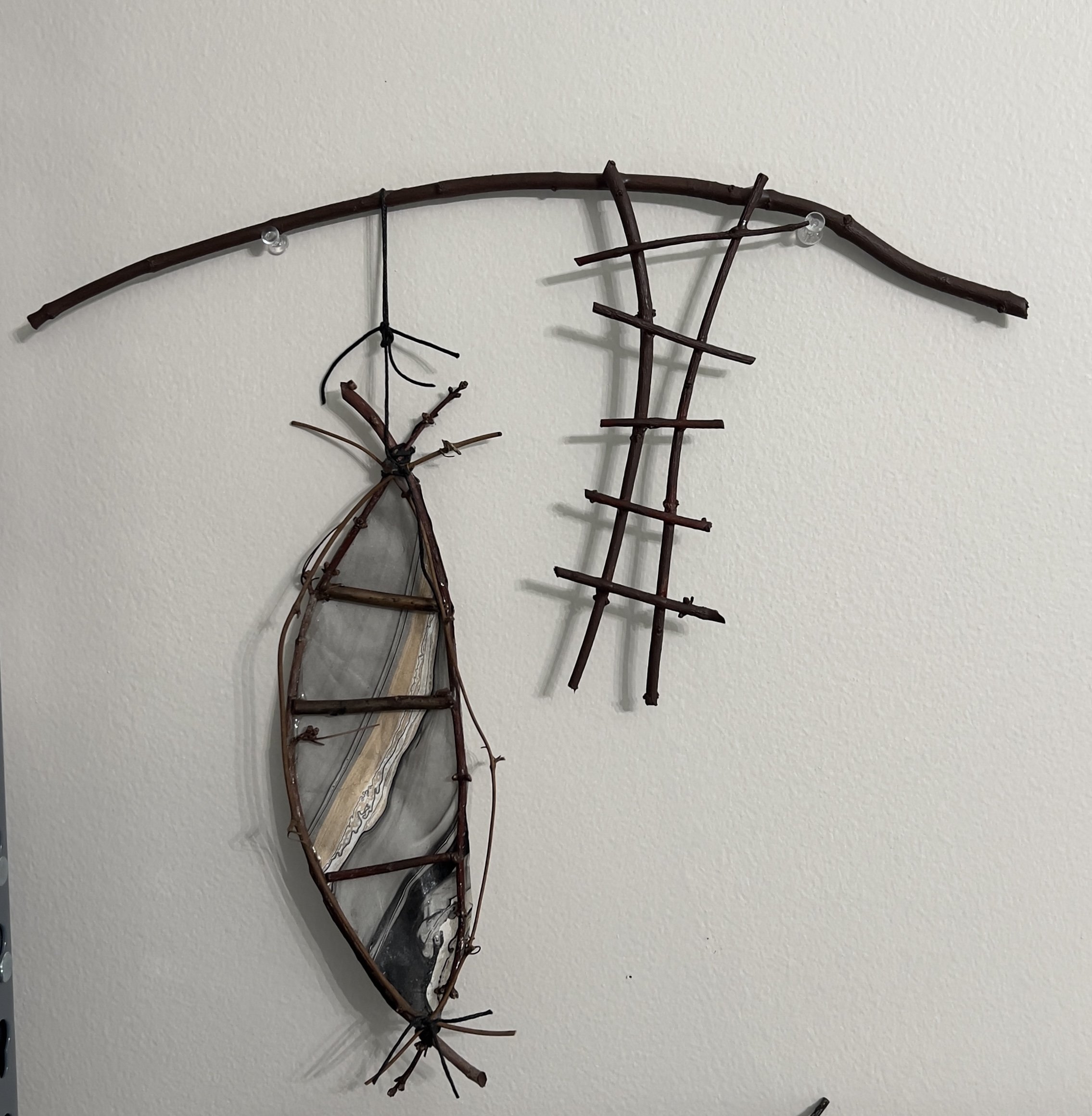 1 Canoe hanging to dry with ladder  No2