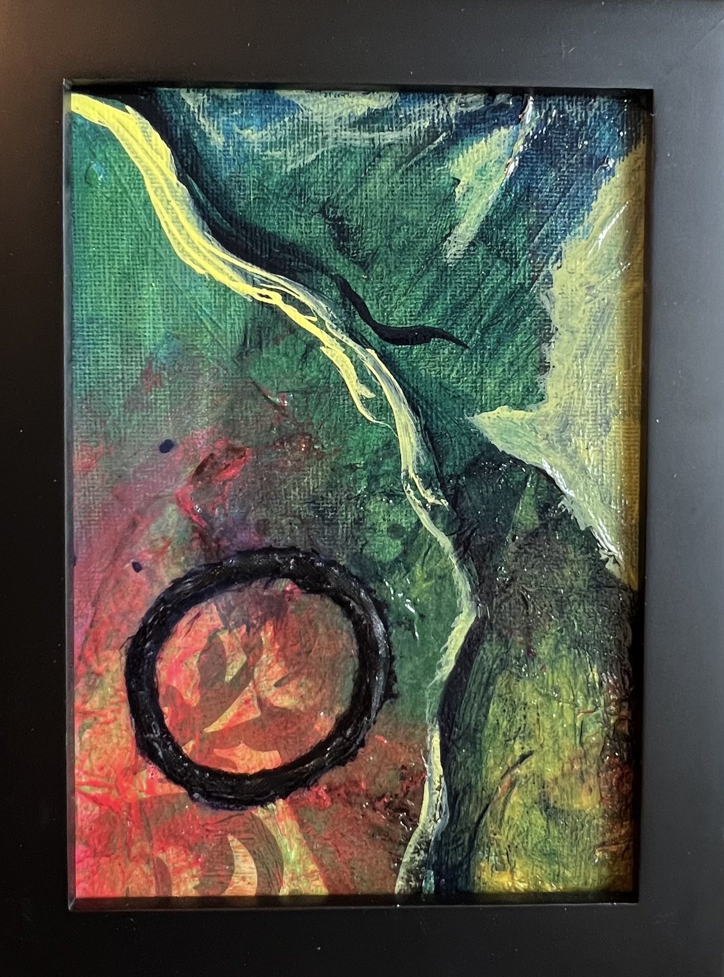 5x7 Framed Acrylic/MM, Looking Back