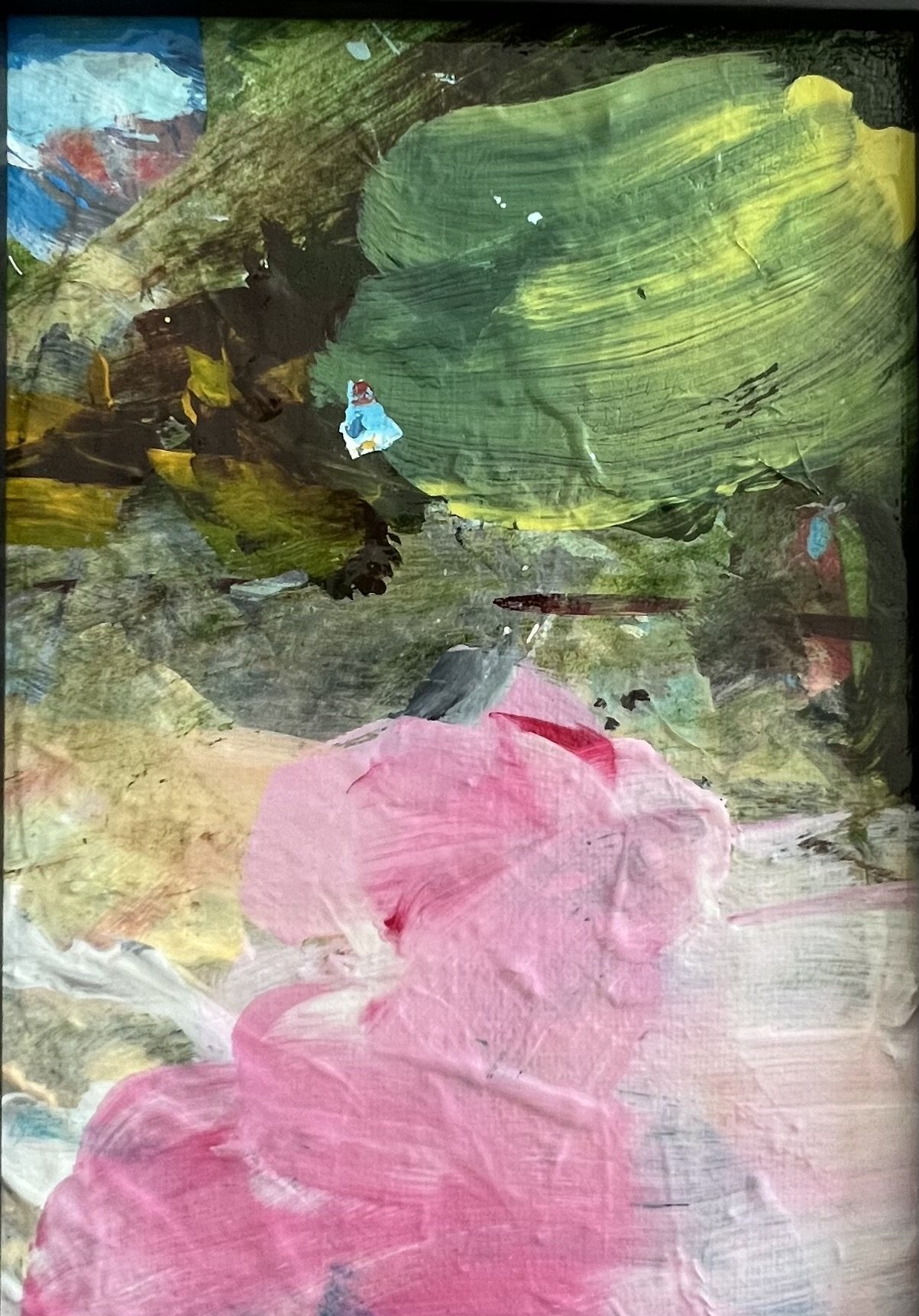 Pink Landscape, 5" x 7" framed 