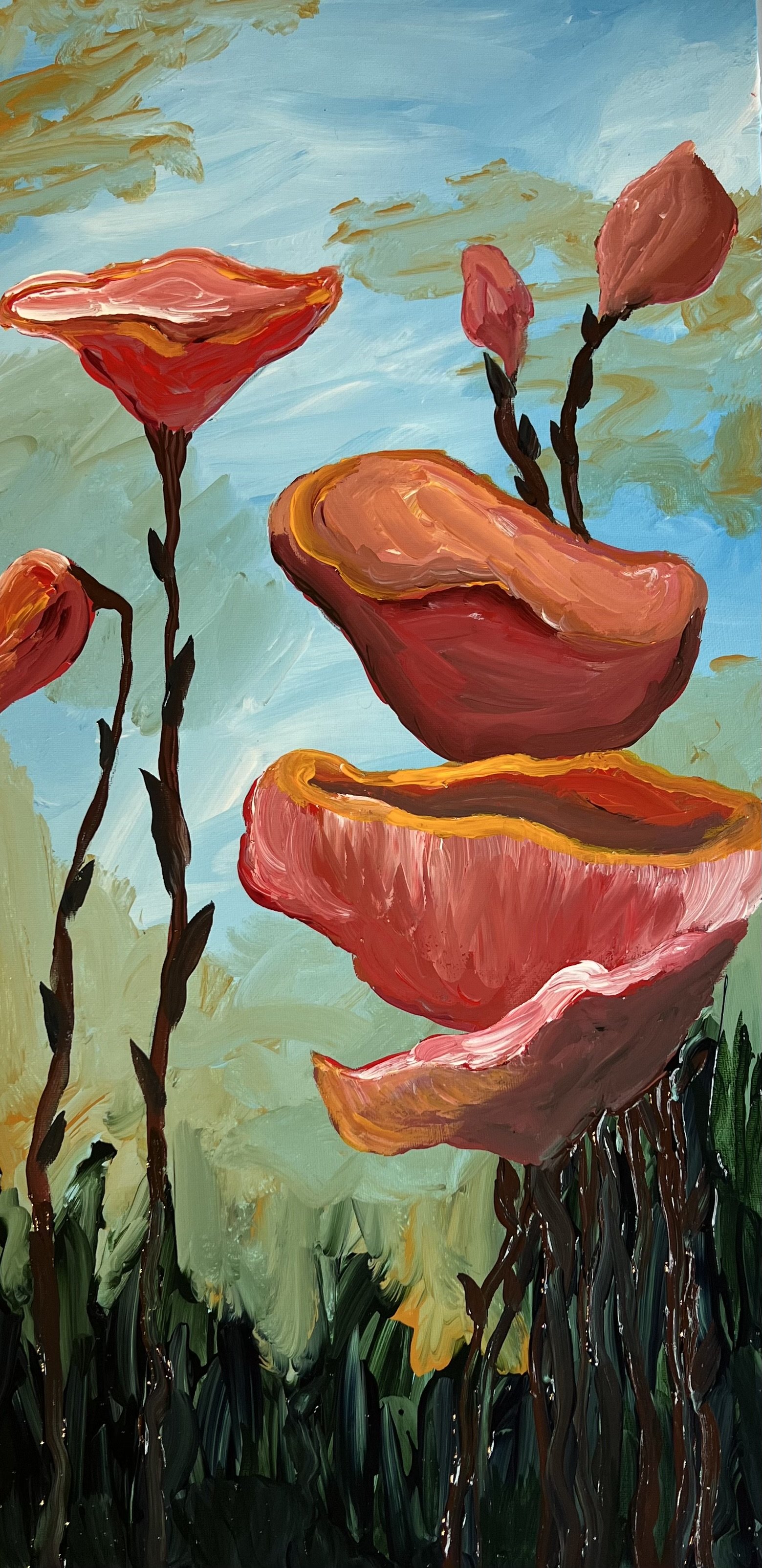 Poppies III, 12 x 24 Acrylic Painting
Can only be purchased as a Giclee Print, only 12x24 sizing
