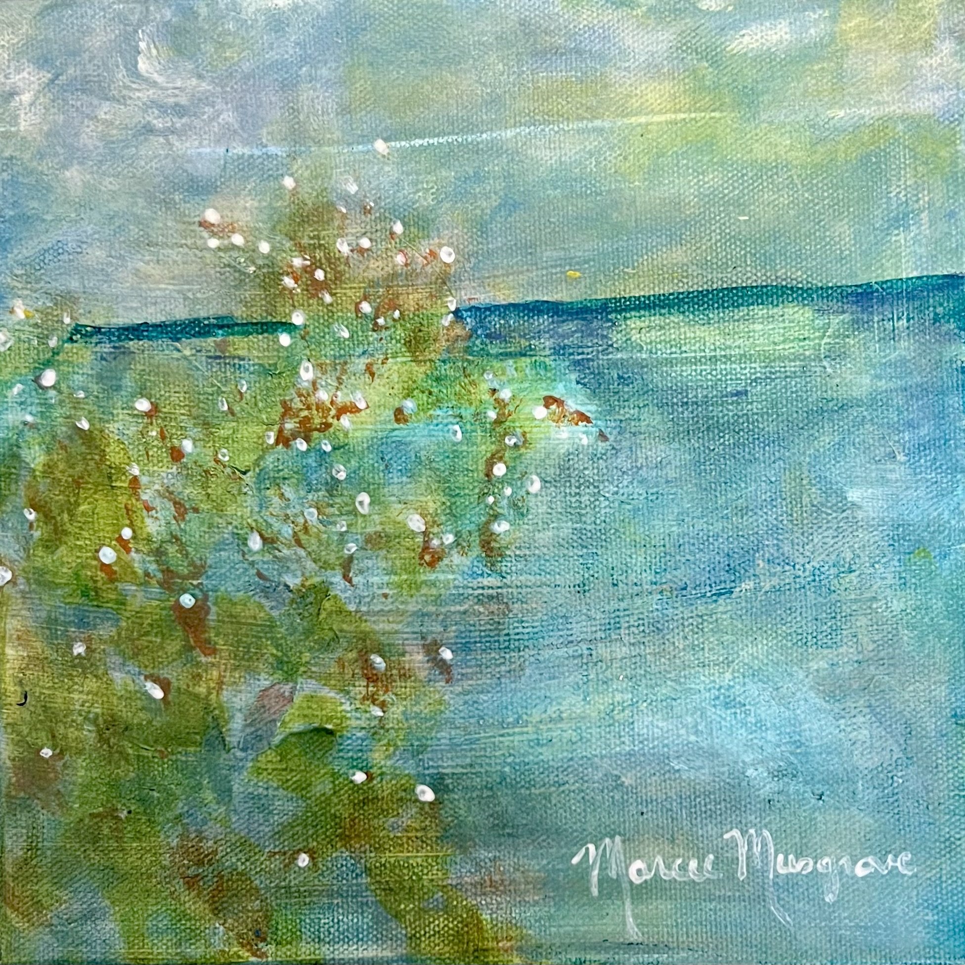 Water plants, 8x8 Acrylic