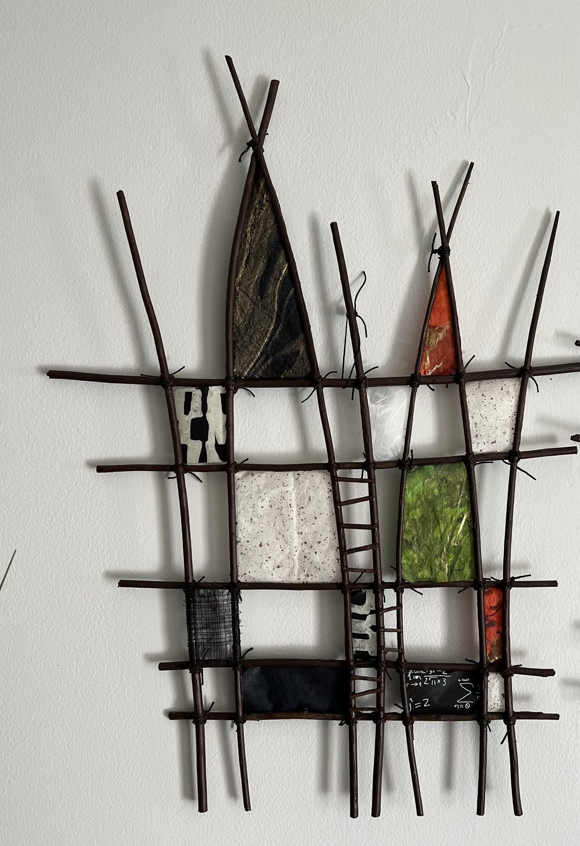 3 Ladders, Sticks and Paper, 25Hx21W