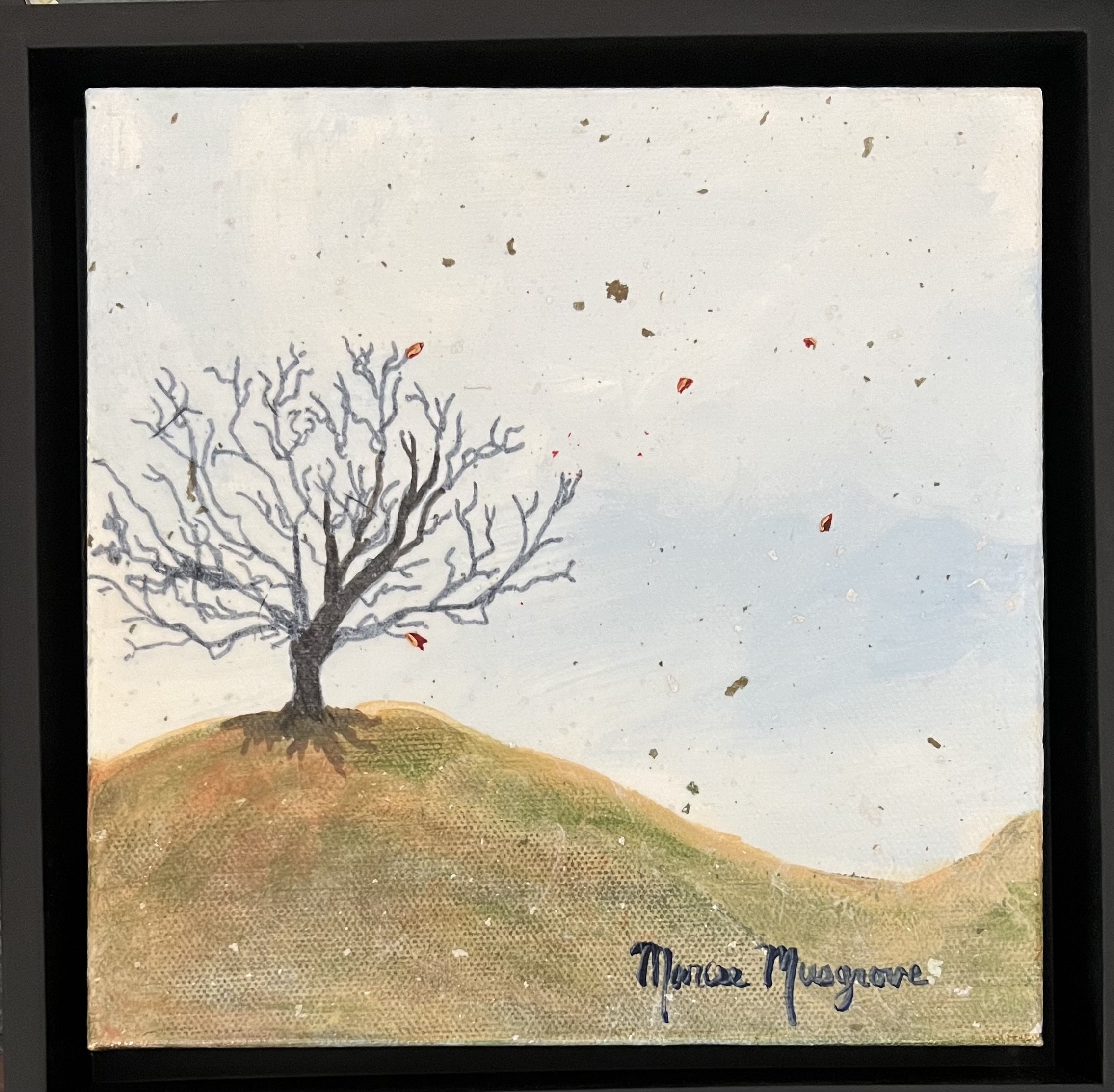 Fall leaves, 8x8 Acrylic/MM Framed