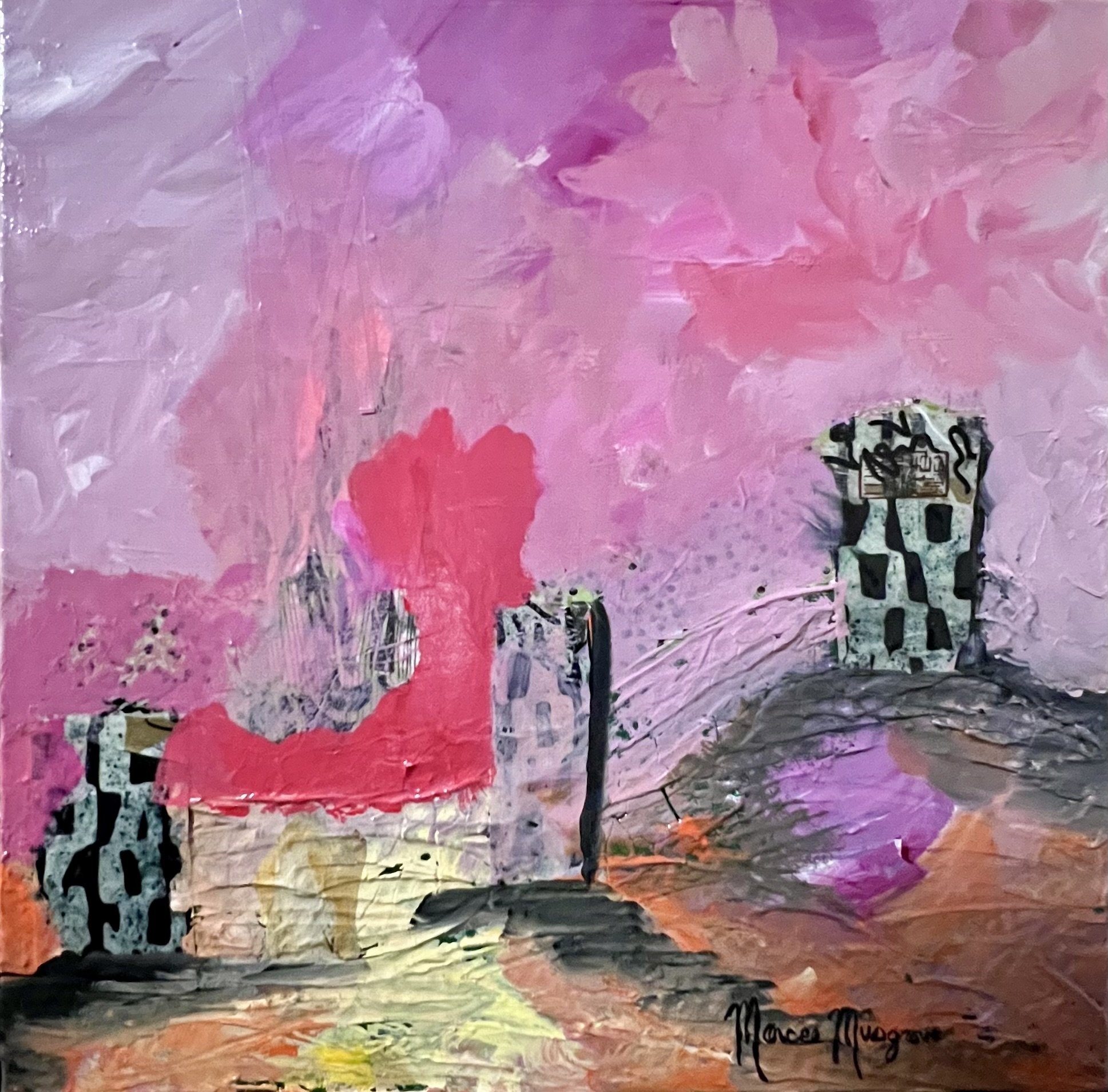 Fireworks, 20x20 Acrylic/MM Framed