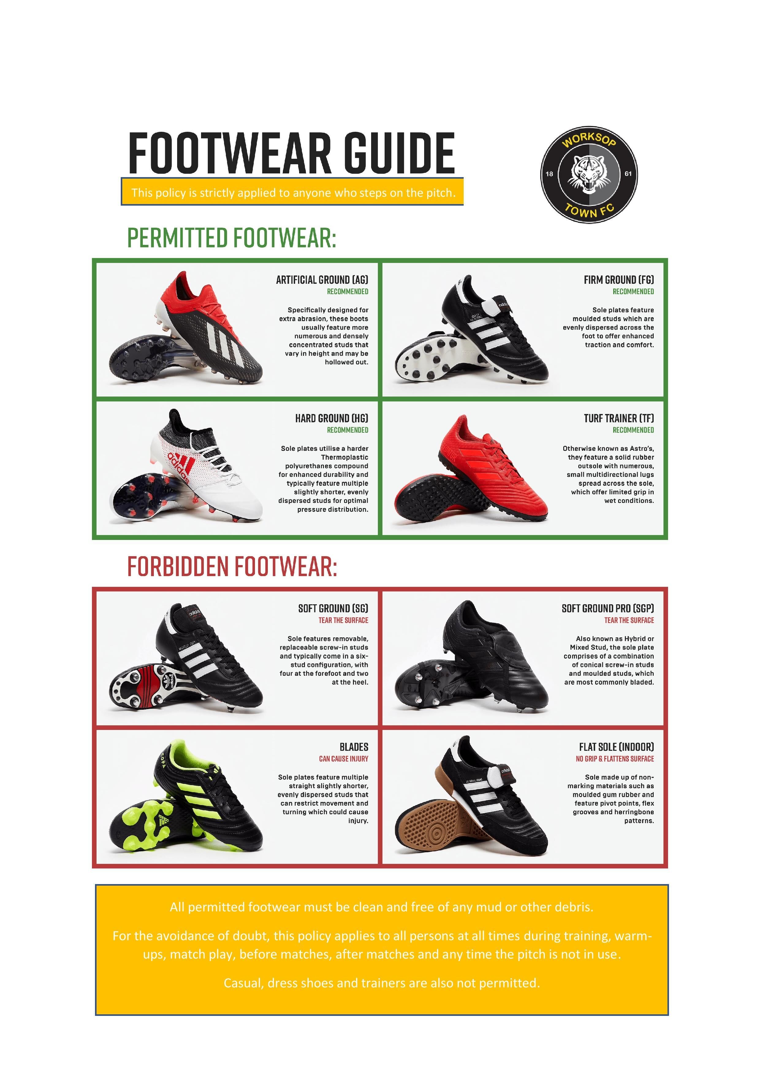 Permitted footwear — Worksop Town Academy