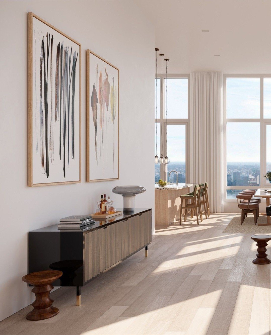 With panoramic views, elevated finishes, and thoughtful design, the penthouse collection at @monogramnewyork embodies urban sophistication.⁠
⁠
Rendering: @recentspaces⁠
For: Navigation Capital Group &amp; @the_anthology_group⁠
Designed by: @ismaelley