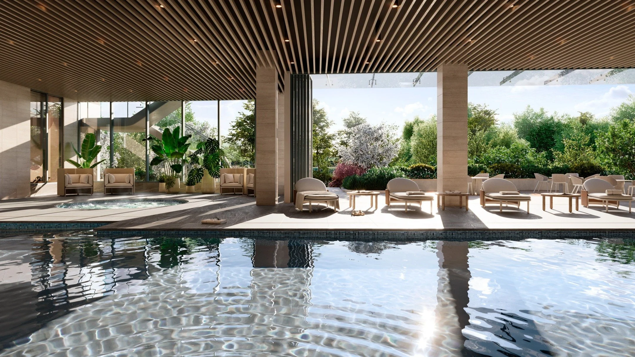 Welcome to the amenities at Park Row. Located directly on Bellevue Downtown Park, Bosa Development and Amanat Architects&rsquo; Park Row offers a limited opportunity to live at the city&rsquo;s most coveted residential edge, where expansive green spa