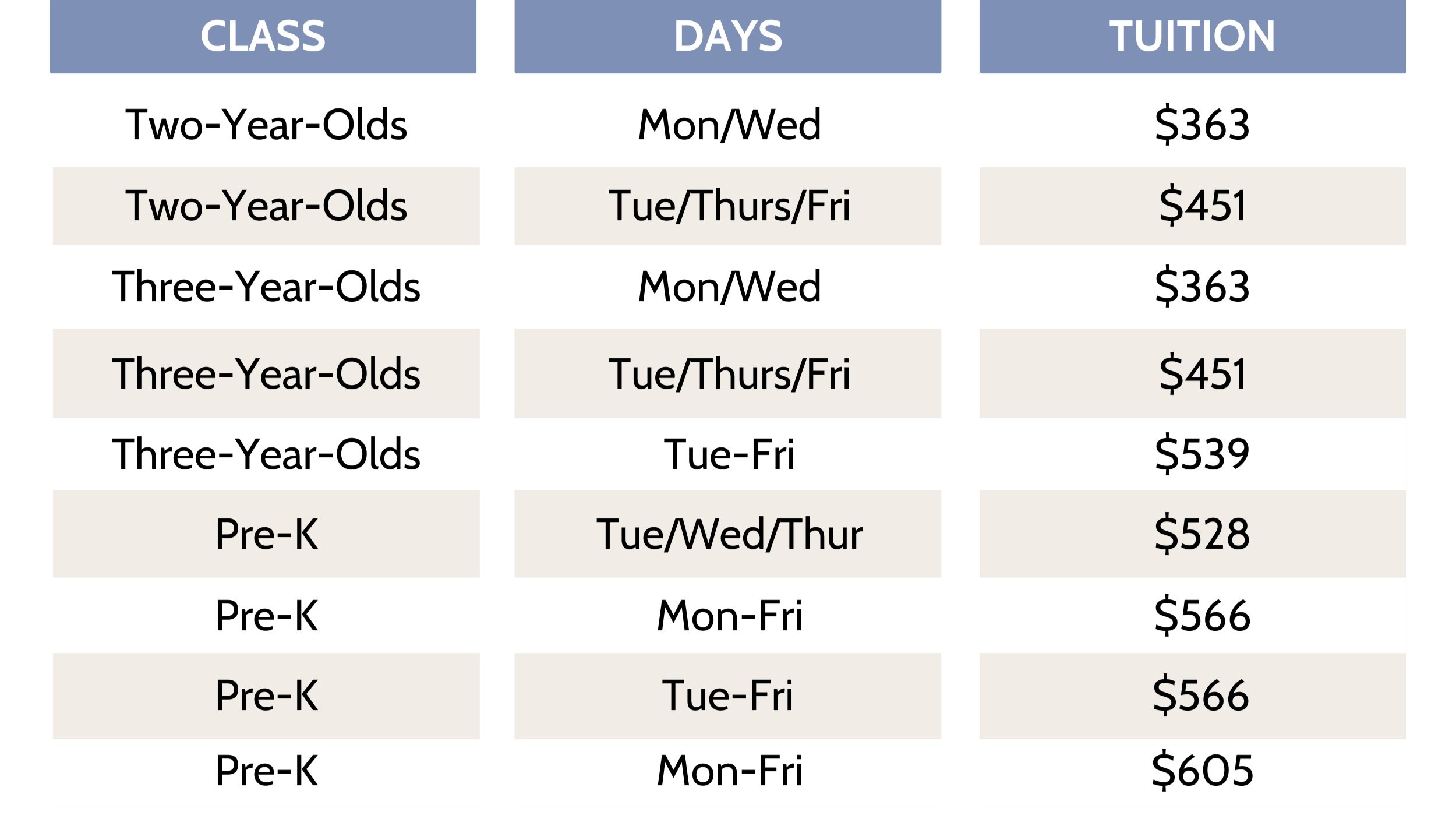 Tuition — Faith Kids Preschool