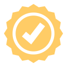 Icono de la insignia de garantía de oro que representa una garantía líder en el sector para sistemas de campanas de iglesia y carillones digitales