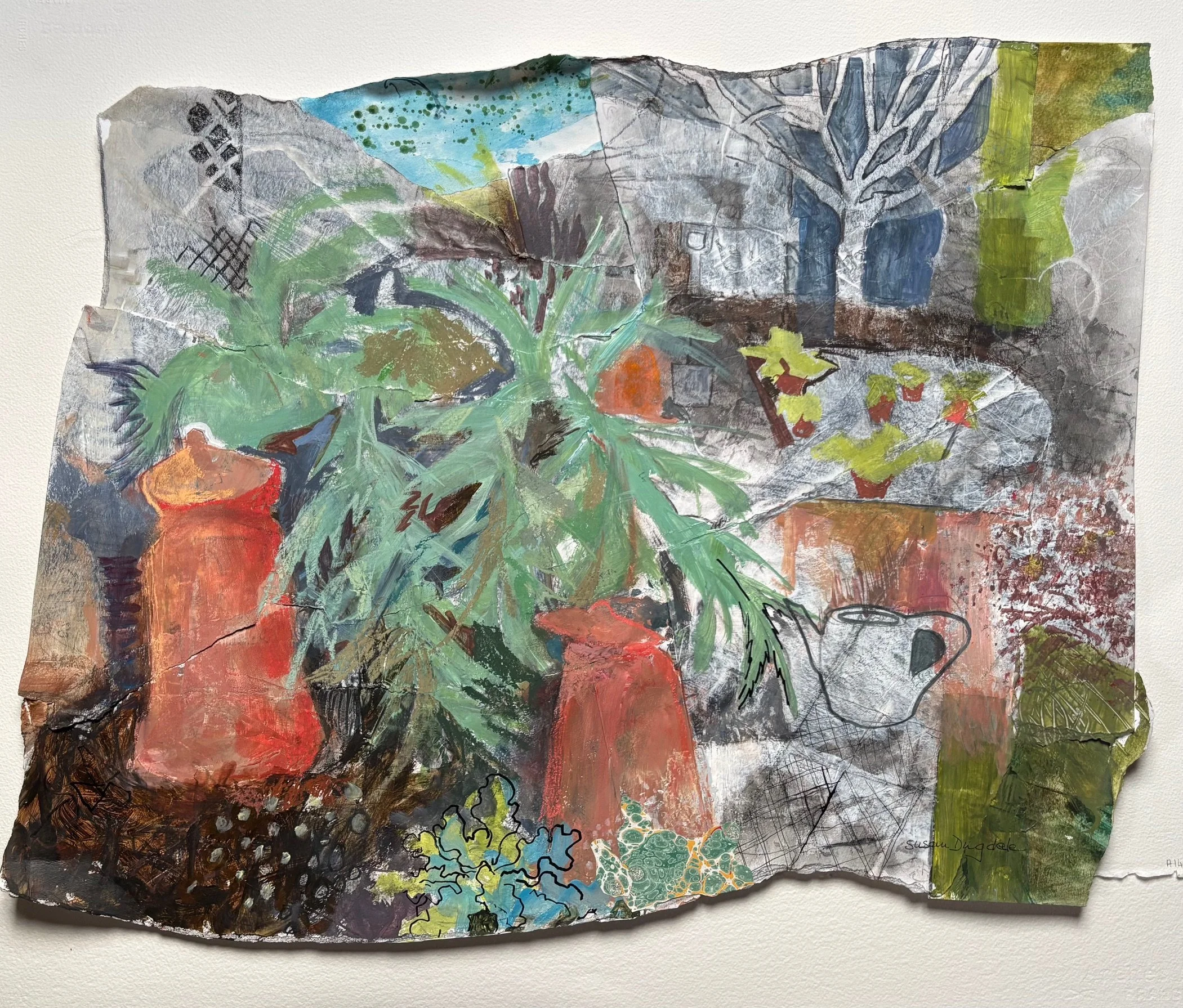 Forcing Pots | 68cm x 56cm | mixed media on paper | £450