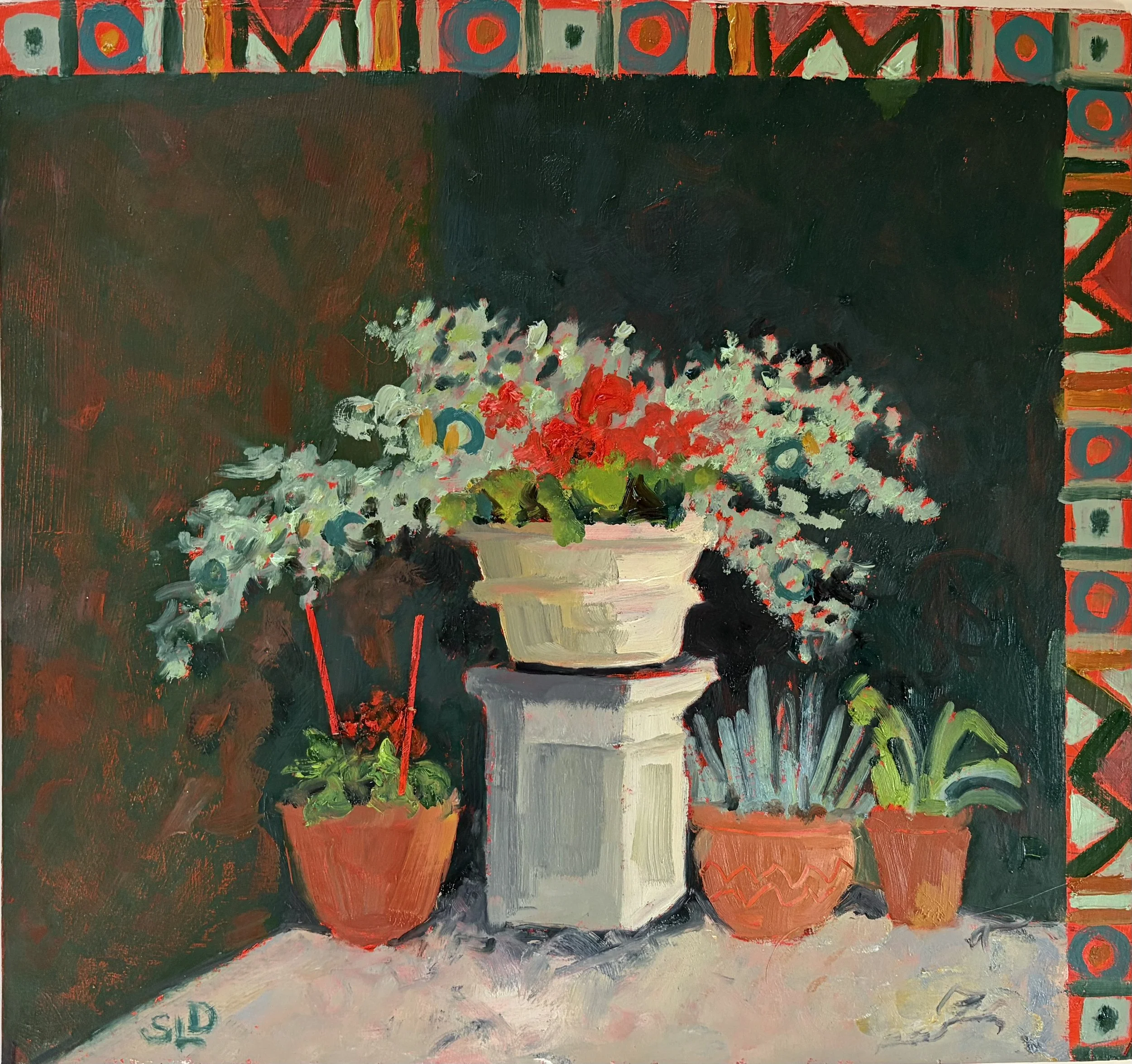 Against the Yew Hedge | 35cm x 35cm | Oil on Board | £380