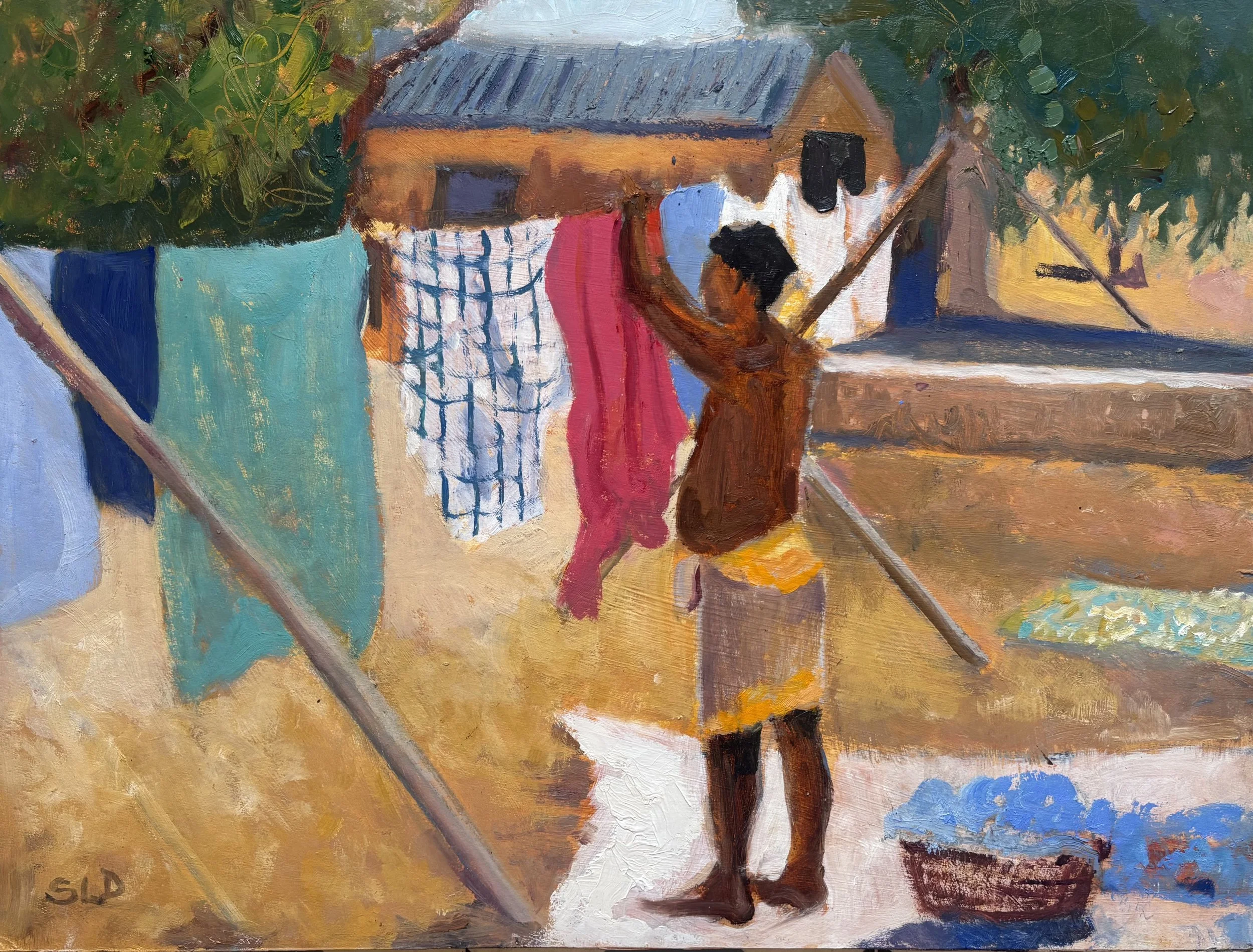 Washing Line | 50cm x 38cm | Oil on board | £550