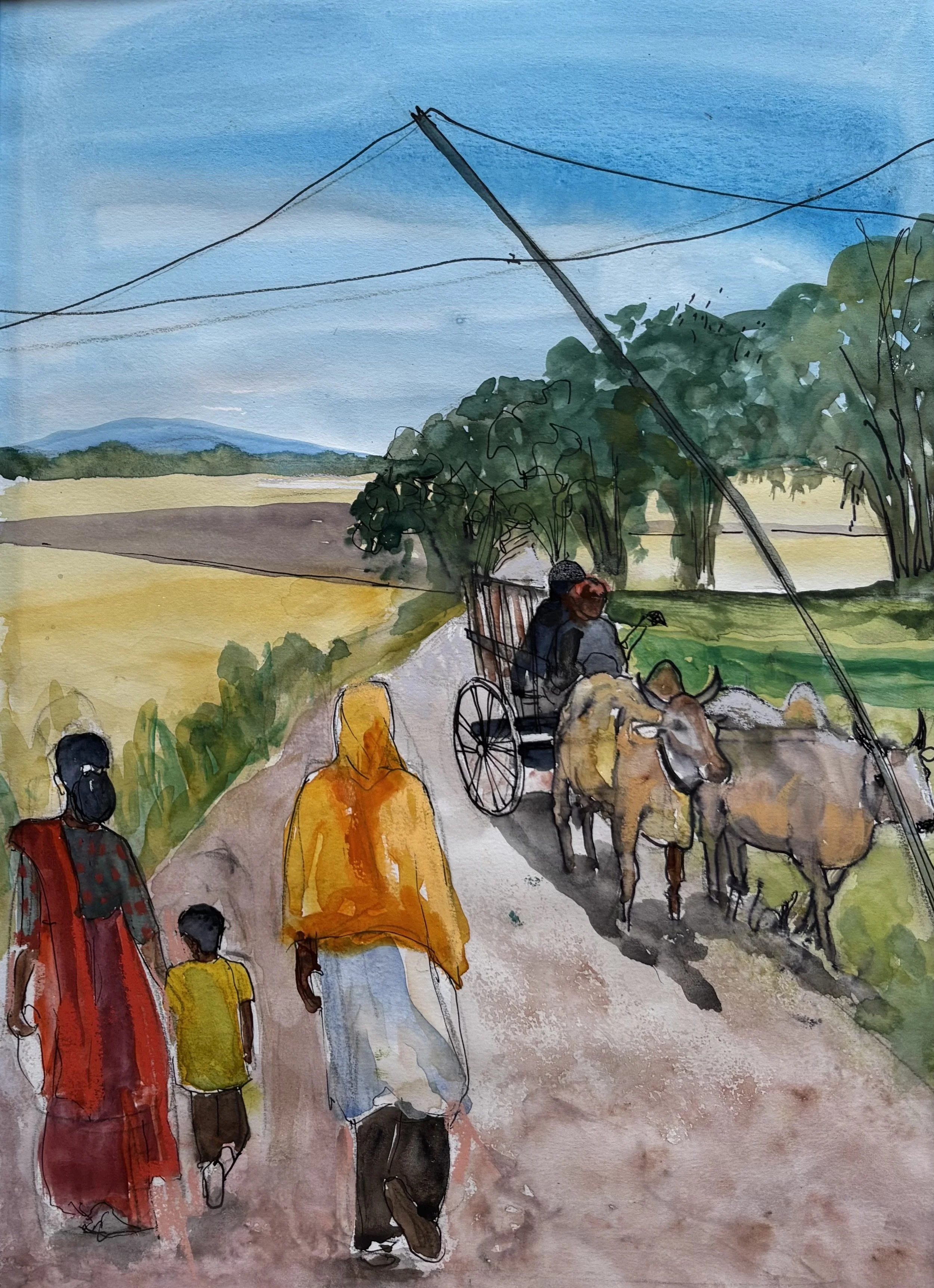 Walking home | 30cm x 42cm | Mixed media on paper | £300