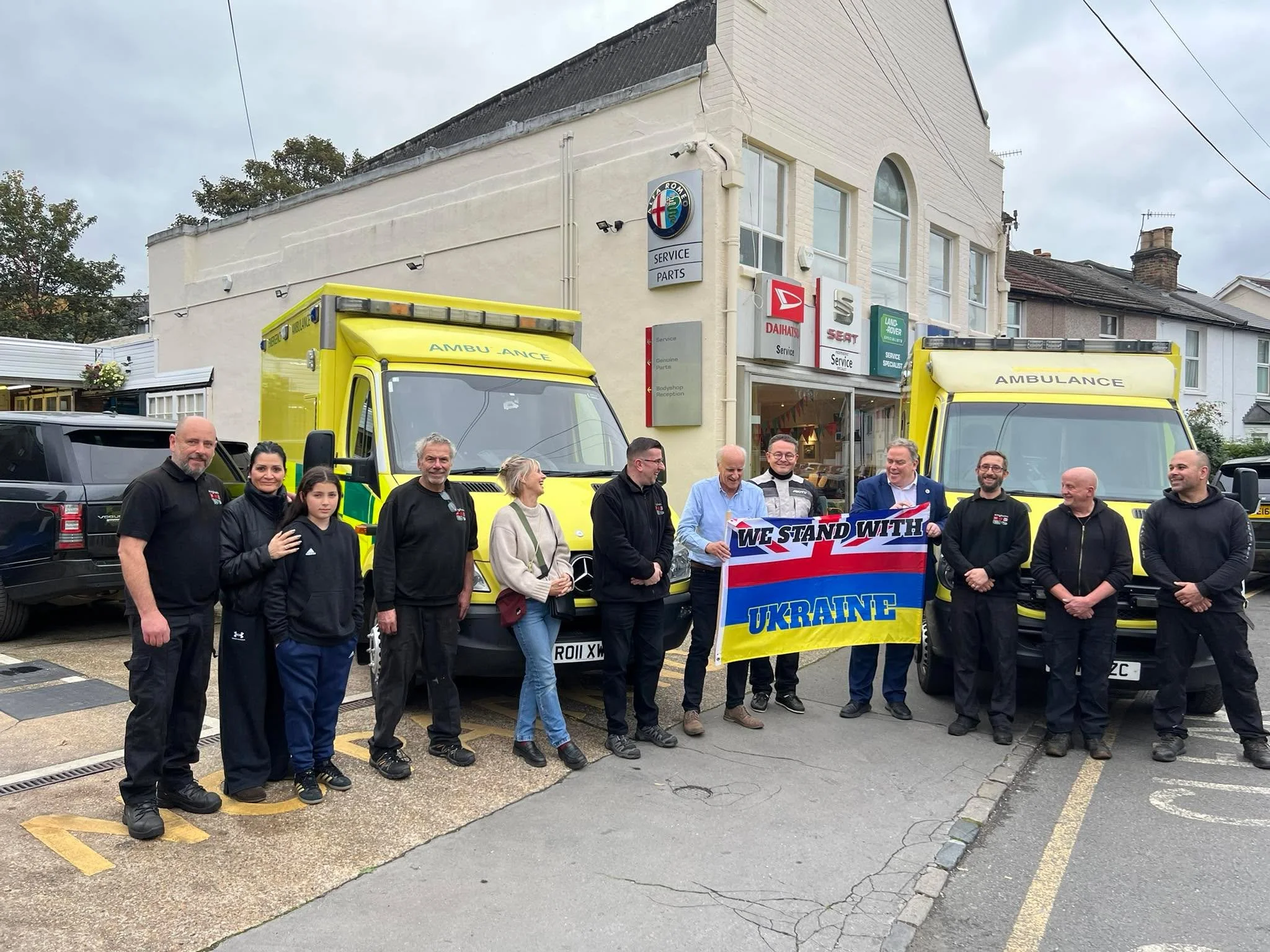 Croydon Mayor Cllr. Jason Perry joined us today. We all hope these Ukraine bound Ambulances will help save more lives.
