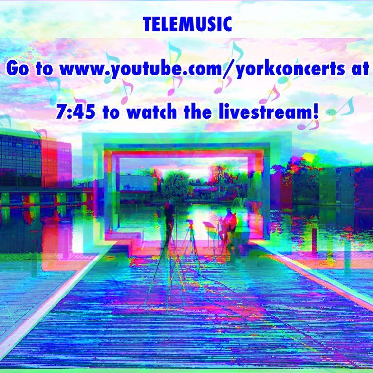 TODAY IS THE DAY!!! Make sure to go to www.youtube.com/yorkconcerts at 7:45 PM this evening to watch an amalgamation of in person and online recordings that showcase the theme of music and distance. We can&rsquo;t wait for you to join us! 🌠