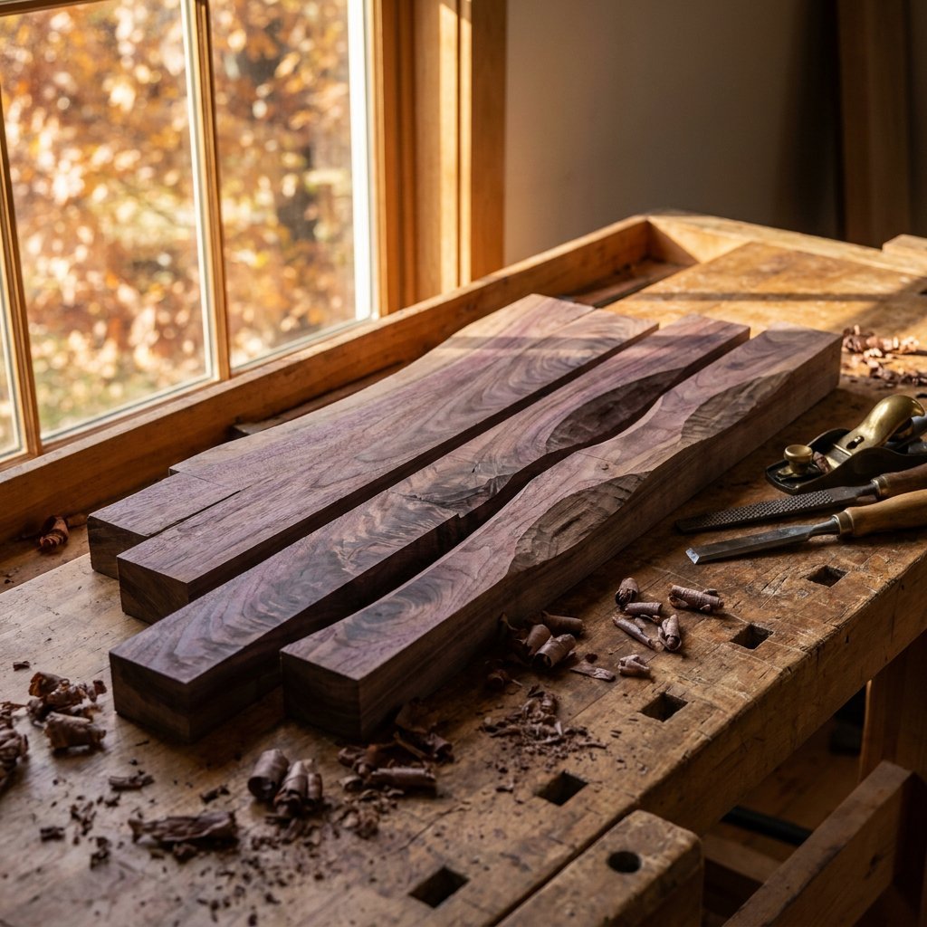 Your new favourite piece of wood.

Dark walnut, rough-cut on the workbench, waiting to become something that doesn't look like what it is. Swiss precision. Dirty mind.

Fuck yourself, not the planet.

#MANUfuckTURA #SwissDesign #WalnutWood #Sustainab