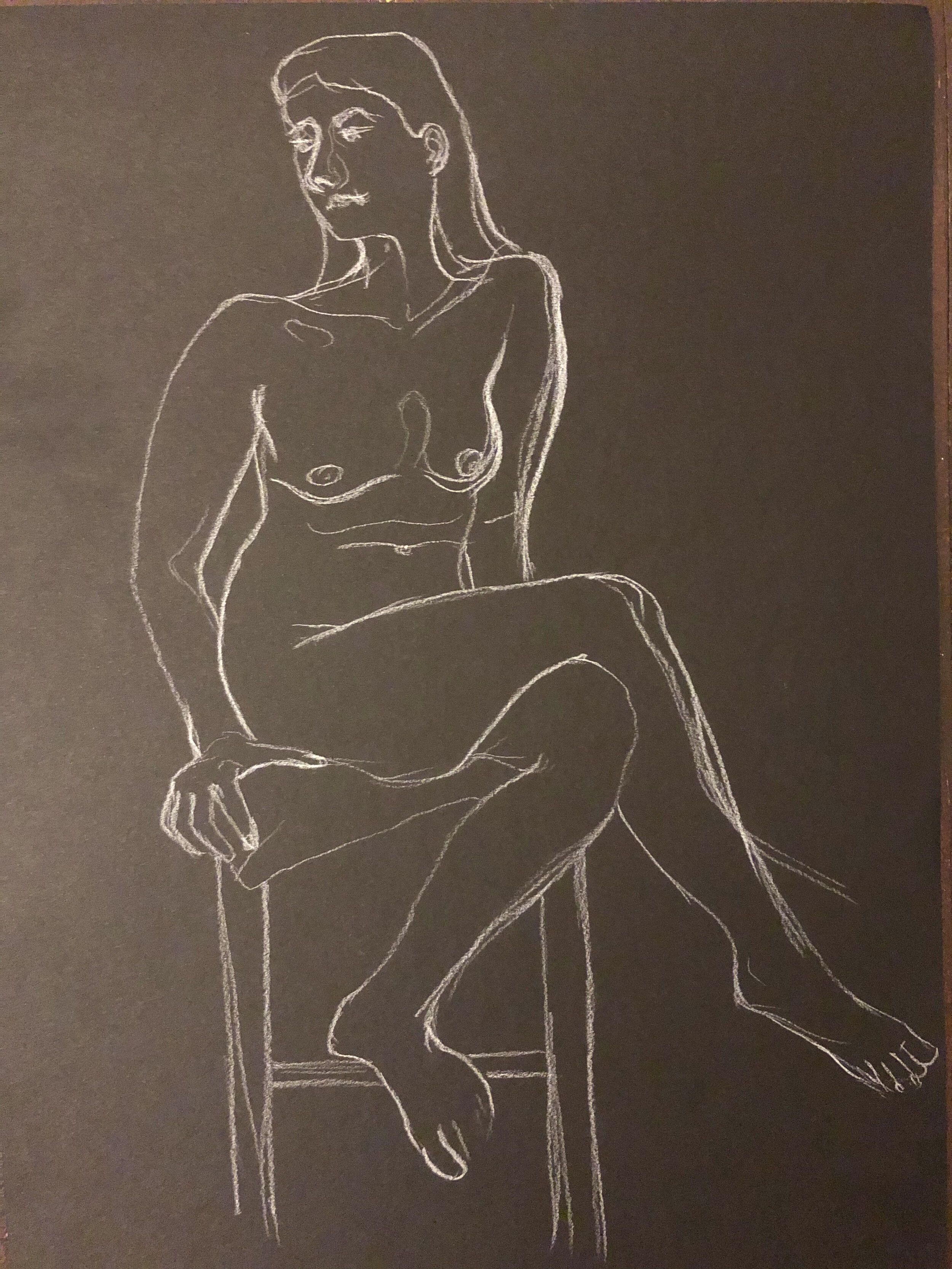 Online life drawing - hour pose