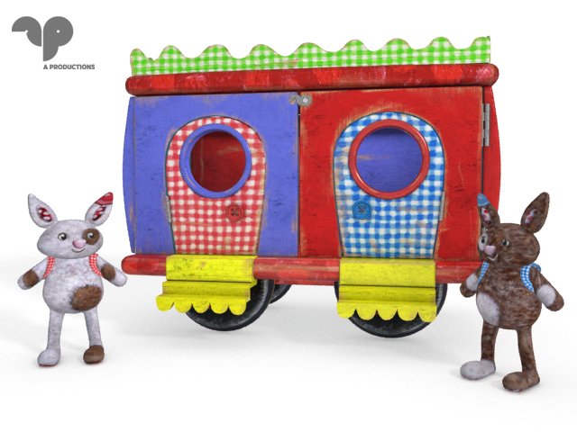 A Productions - Driver Dan's Story Train. Modeled in 3dsMax. Textured in PhotoShop