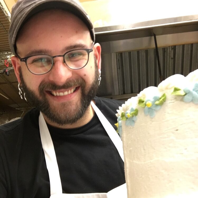 Eric poses with a recent creation.