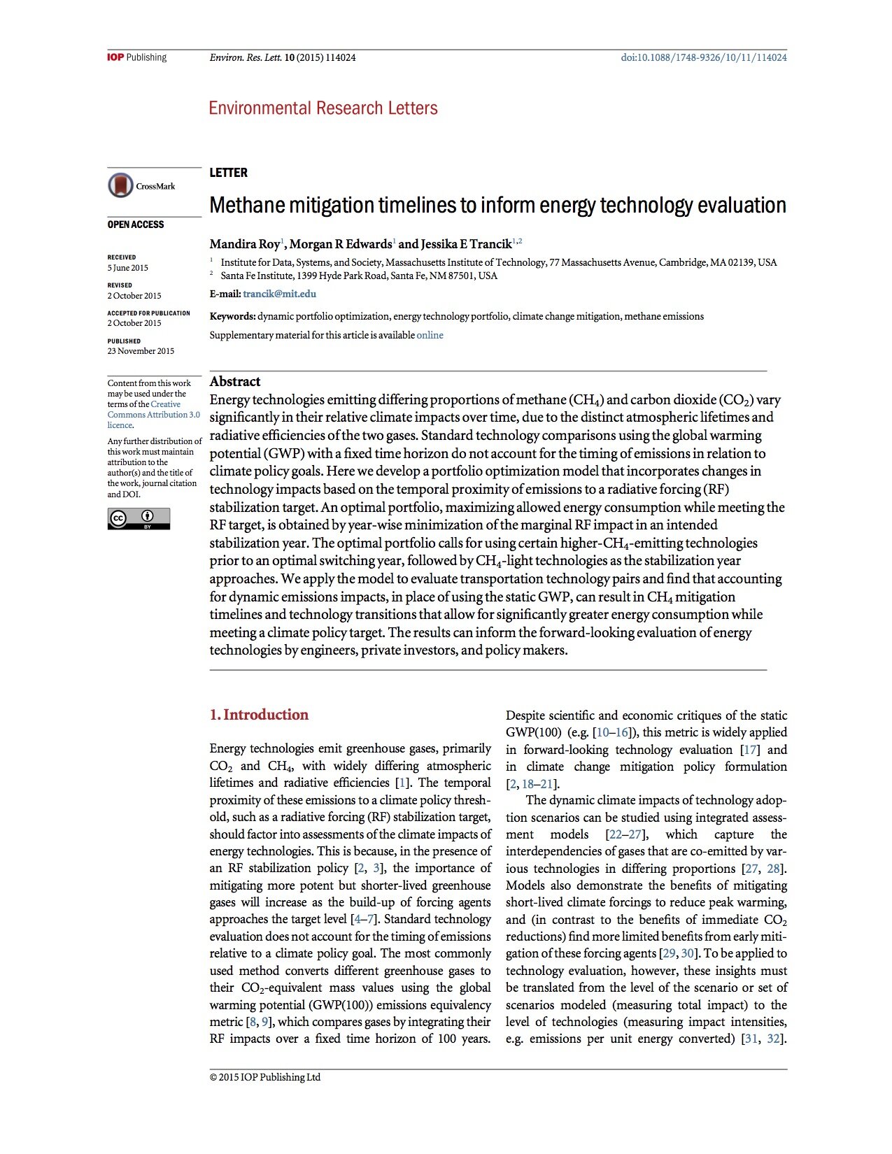 Methane mitigation timelines to inform energy technology evaluation