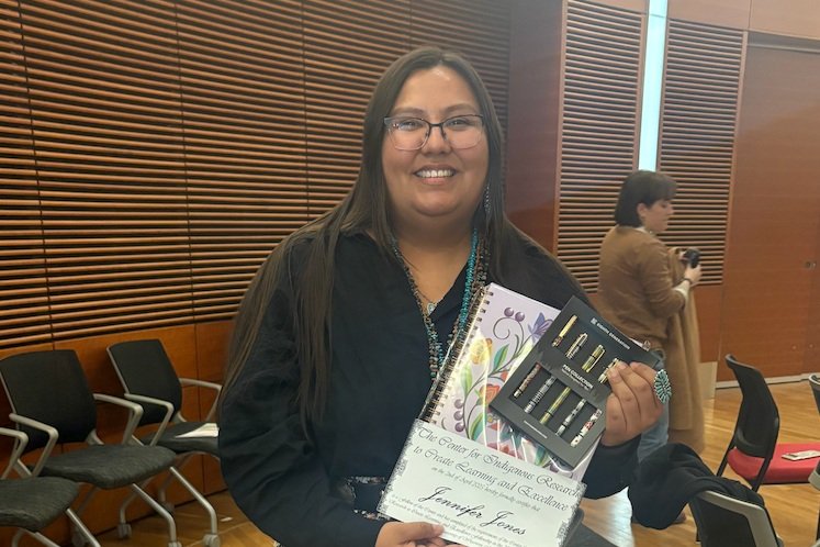 Jennifer receives first place for her presentation at the 2025 Indigenous Research Forum 