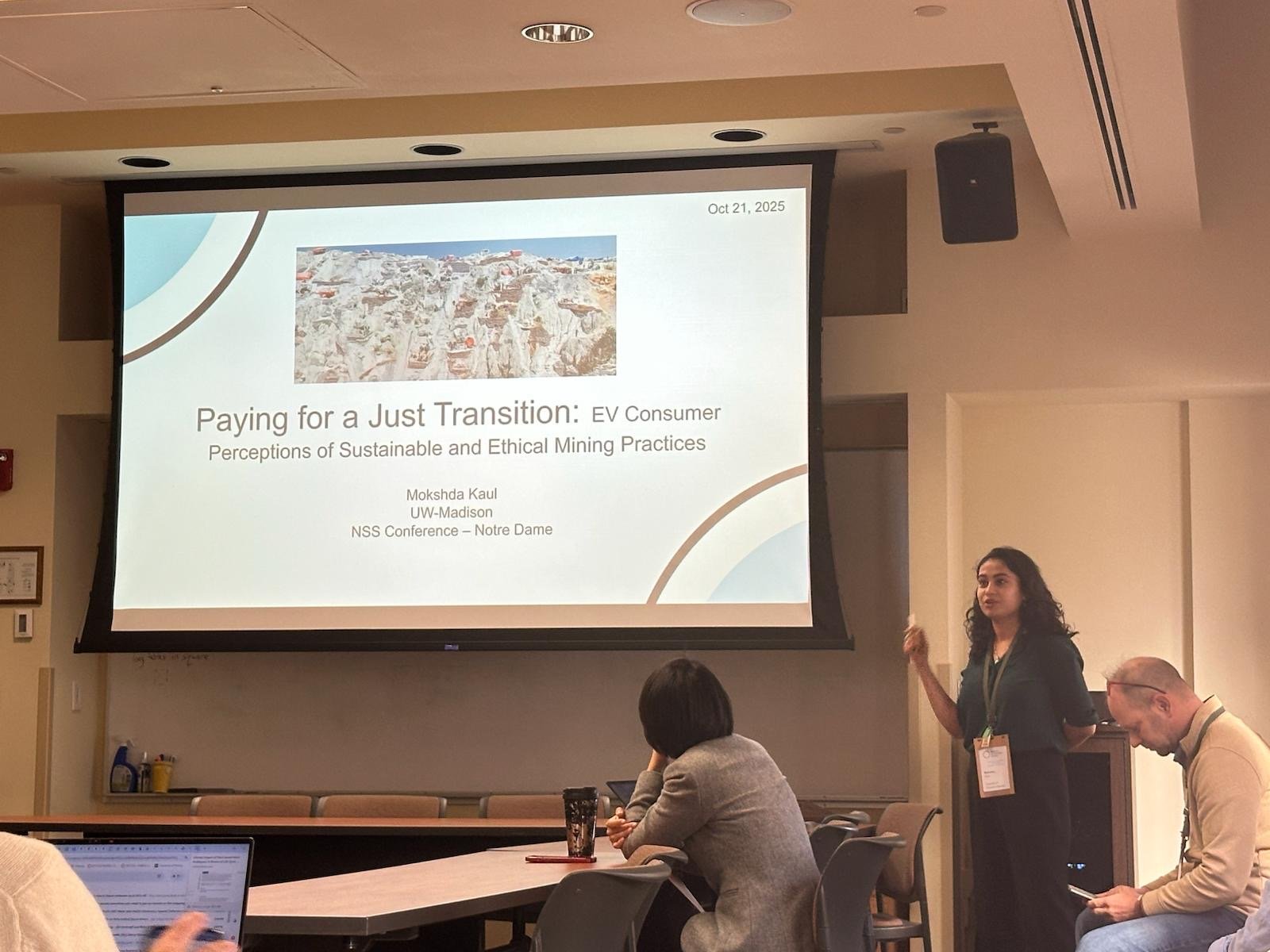 Mokshda presents research on consumer perception of EV manufacturing at Annual National Sustainability Society Conference 2025