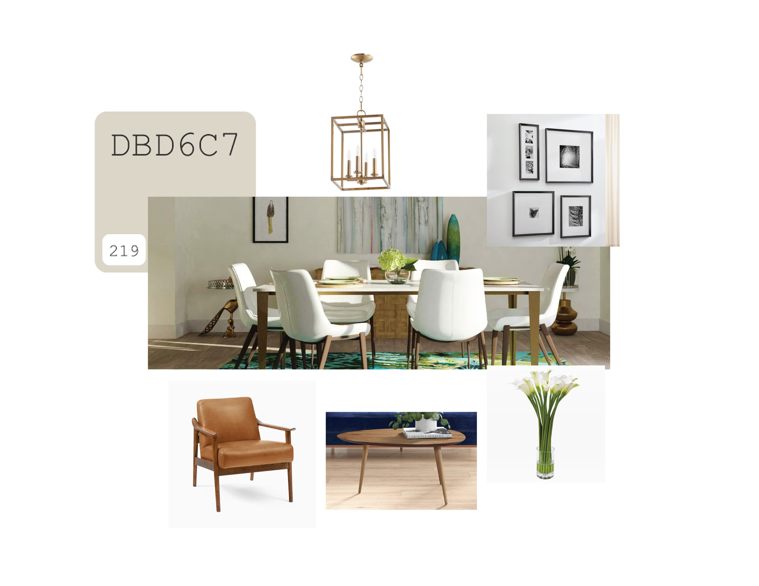 The mood board defines a style appealing to the target buyer