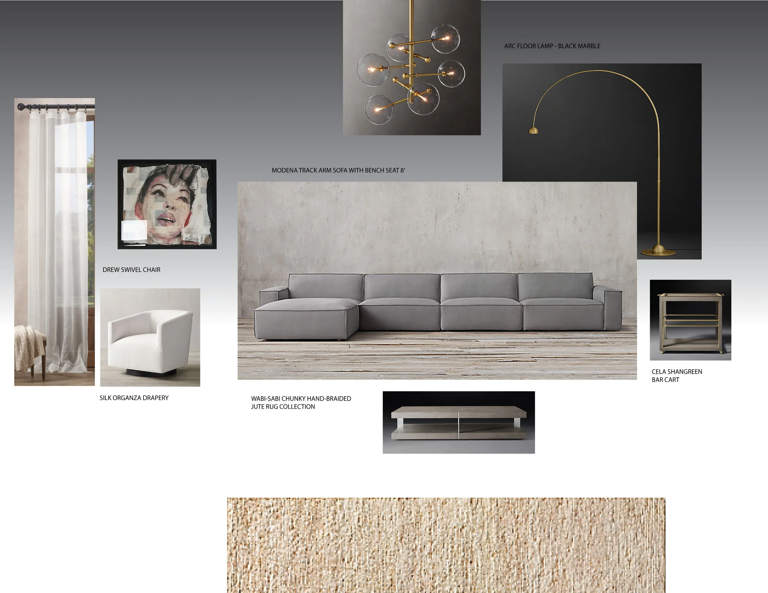 The mood board defines a style appealing to the target buyer