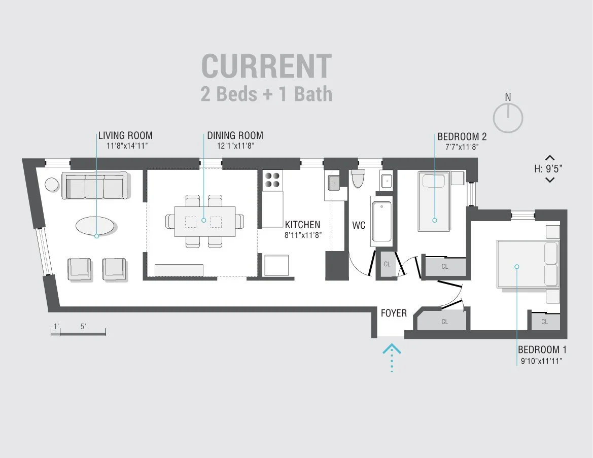 With Furniture arrangement 